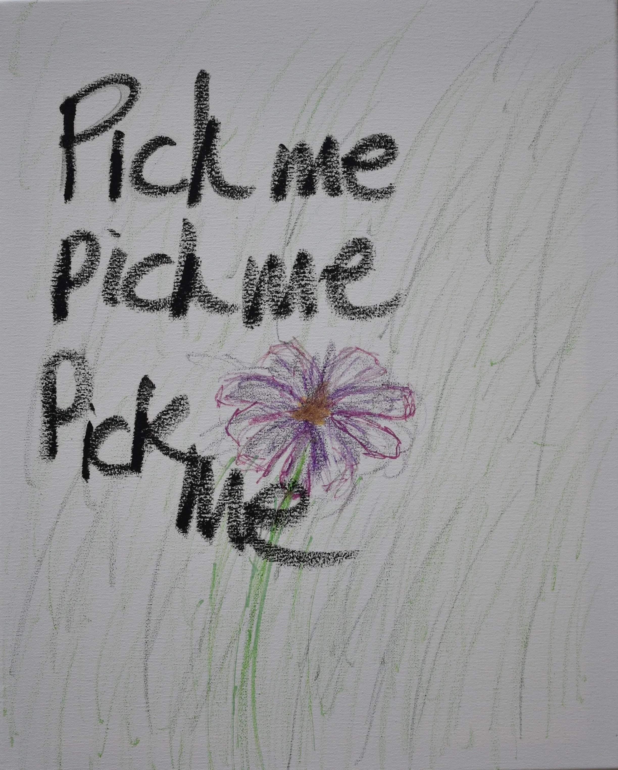 Pick Me, 2018
oil stick and oil pastel on canvas

