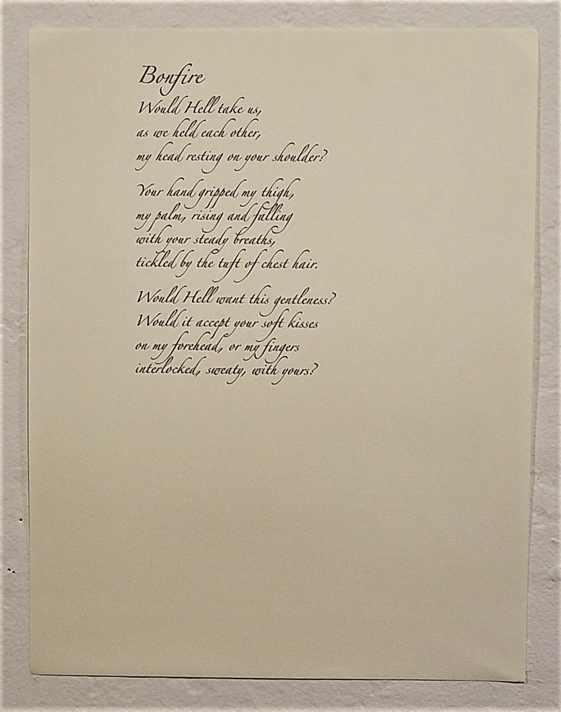 Bonfire
ekphrastic poem paired with painting