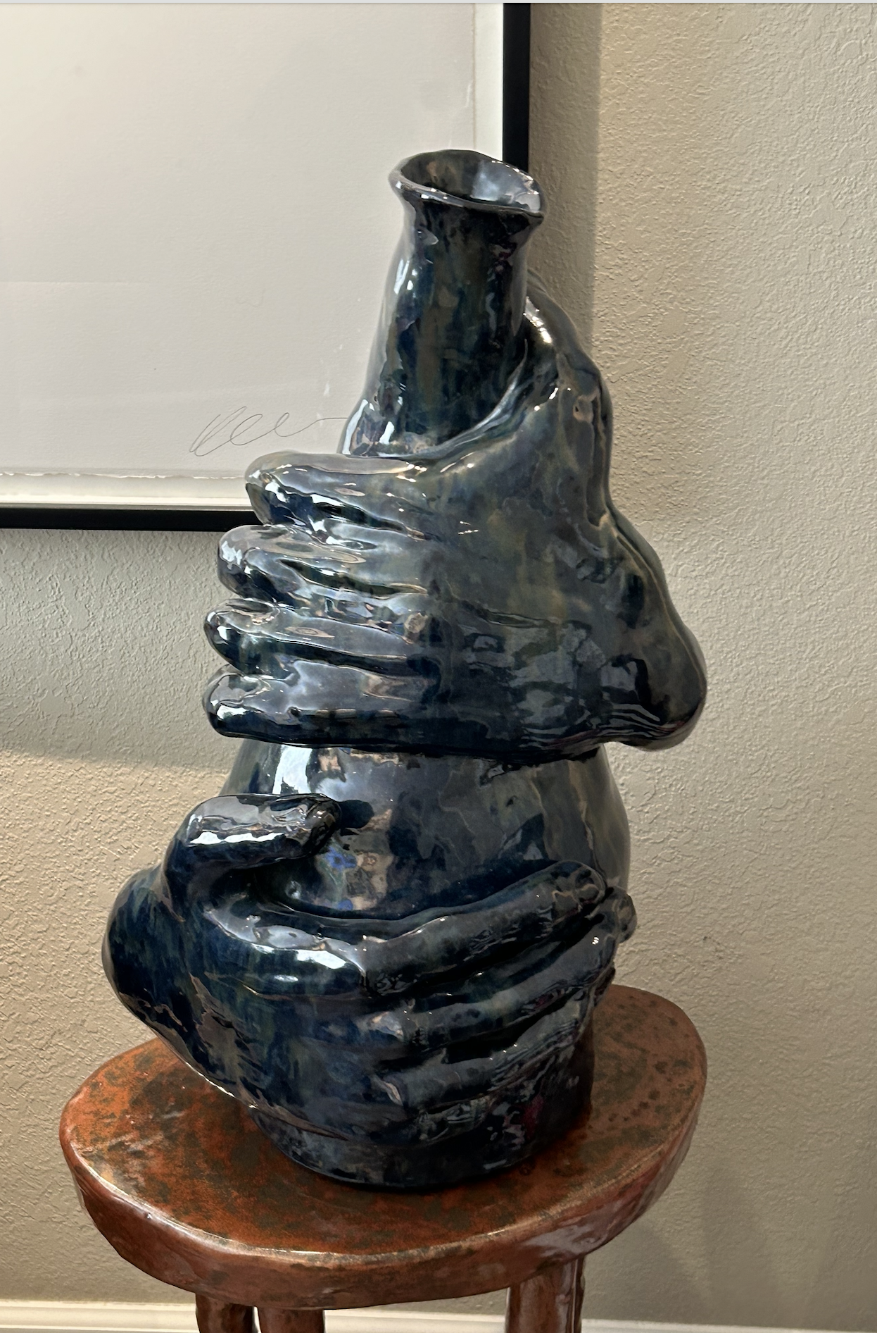  Woody De Othello,  Sun Don't Shine Here , 2019, ceramic, glaze, 45 x 20 x 15 inches. Collection of Jan Shrem and Maria Manetti Shrem Museum of Art; Gift in memory of J.Michael Bewley. 