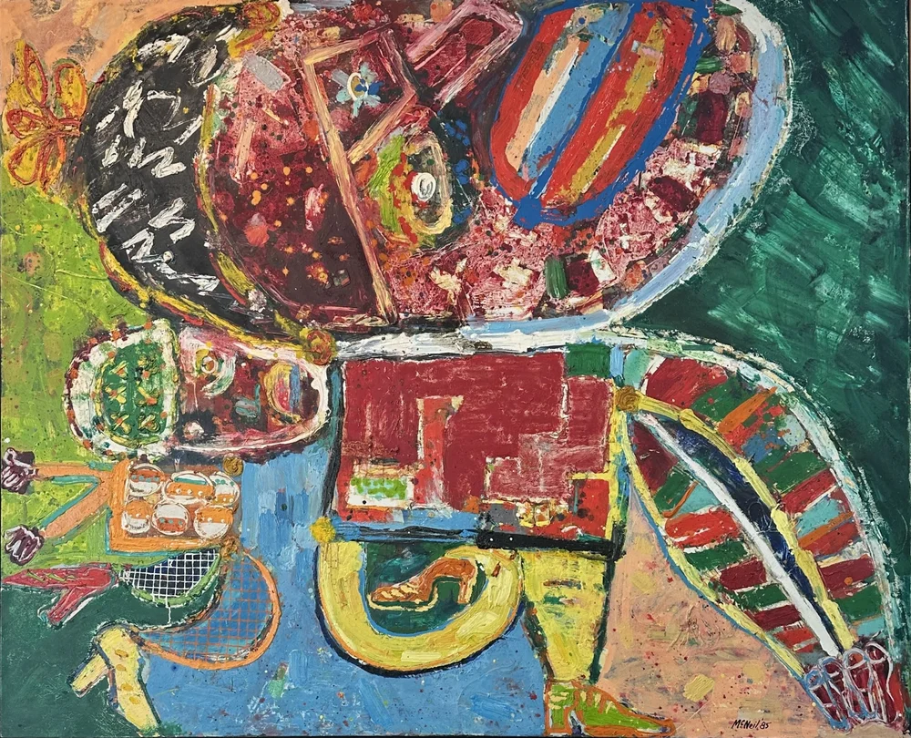  George McNeil,  Dulcet Disco , 1985, oil on canvas, 64 x 78 inches. Collection of The Art Students League of New York; Gift of Susan Jacobson in honor of Steven Jacobson. 