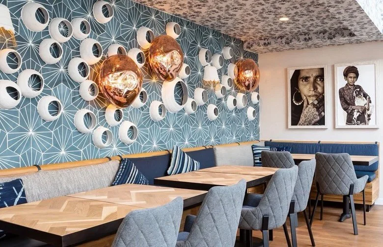 Project called completed in collaboration with Schoos Design 

Stepping inside Ettan, Palo Alto feels like entering a world where artistry, culture, and sensory experience collide

This modern Indian restaurant celebrates texture, craftsmanship, and 