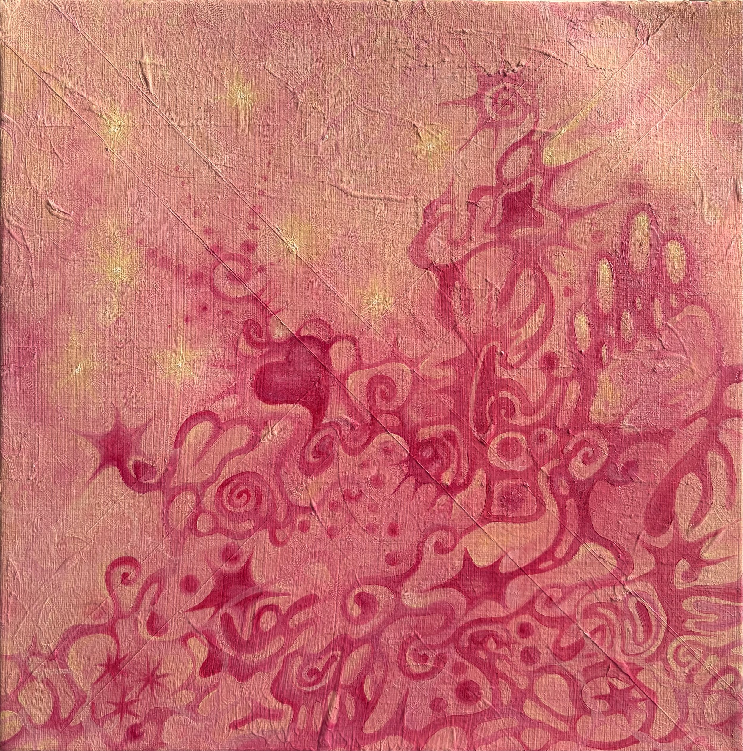 Bubblegum is Pretty Sticky, 2024, 12" x 12", oil on canvas