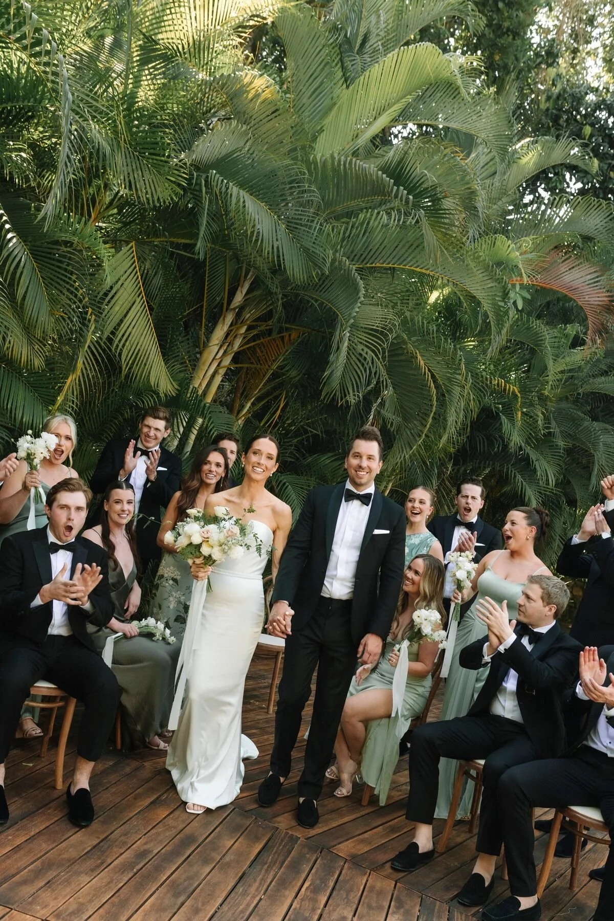 Recessional past the wedding party at Garza Blanca, Puerto Vallarta