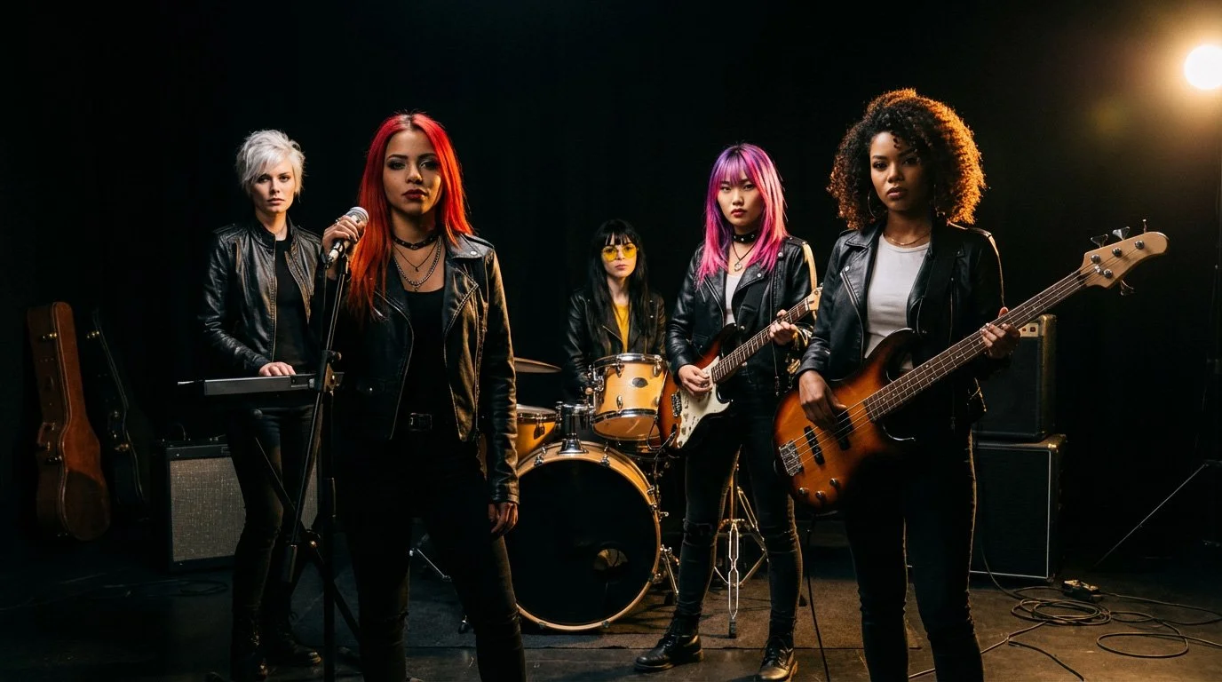 Testing hyper realism with fictitious band under different lighting and scenarios.