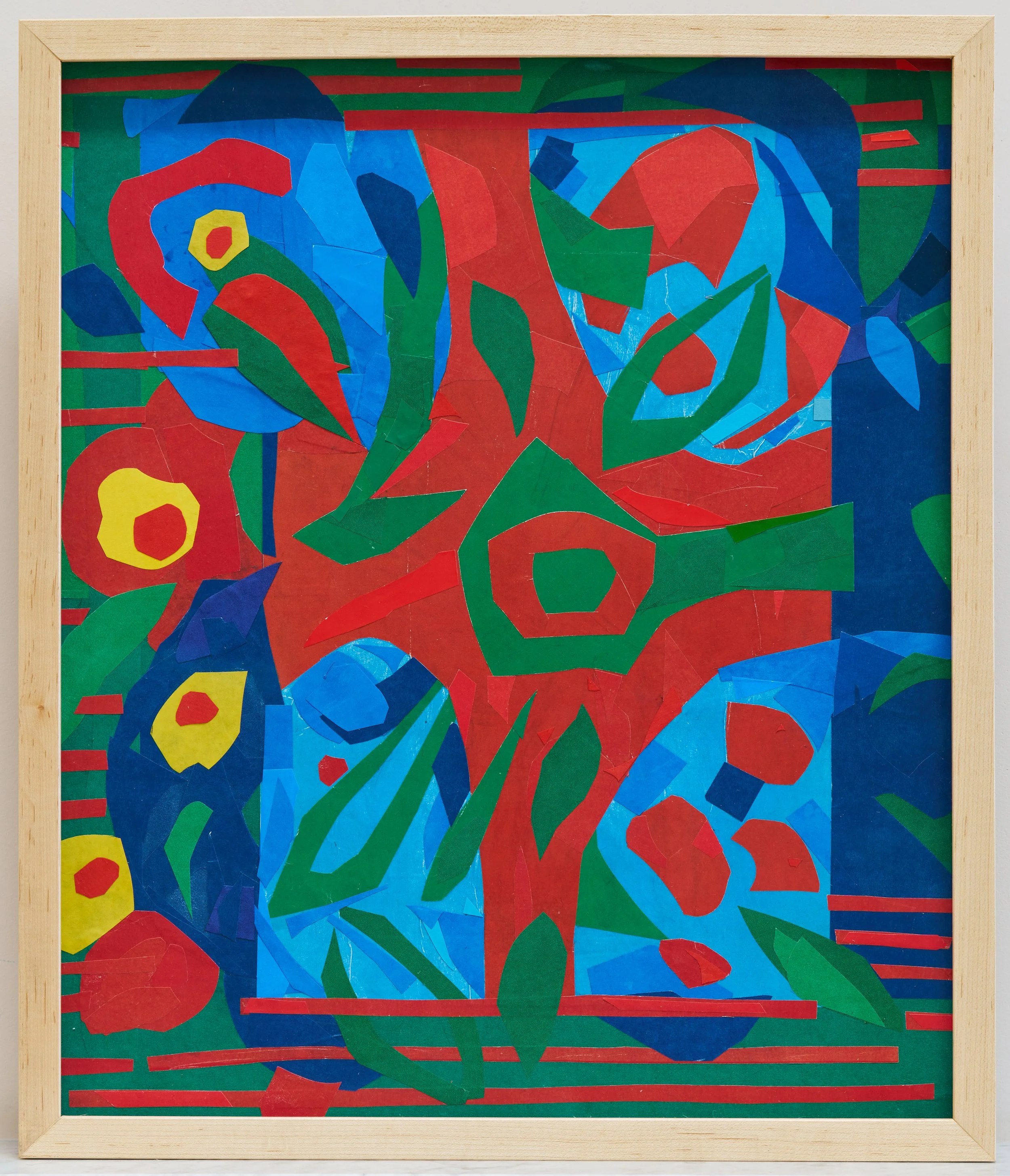 “Untitled” (bloom 1), 2024
Color-Aid, construction paper 
18” x 21 1⁄2” on wood panel