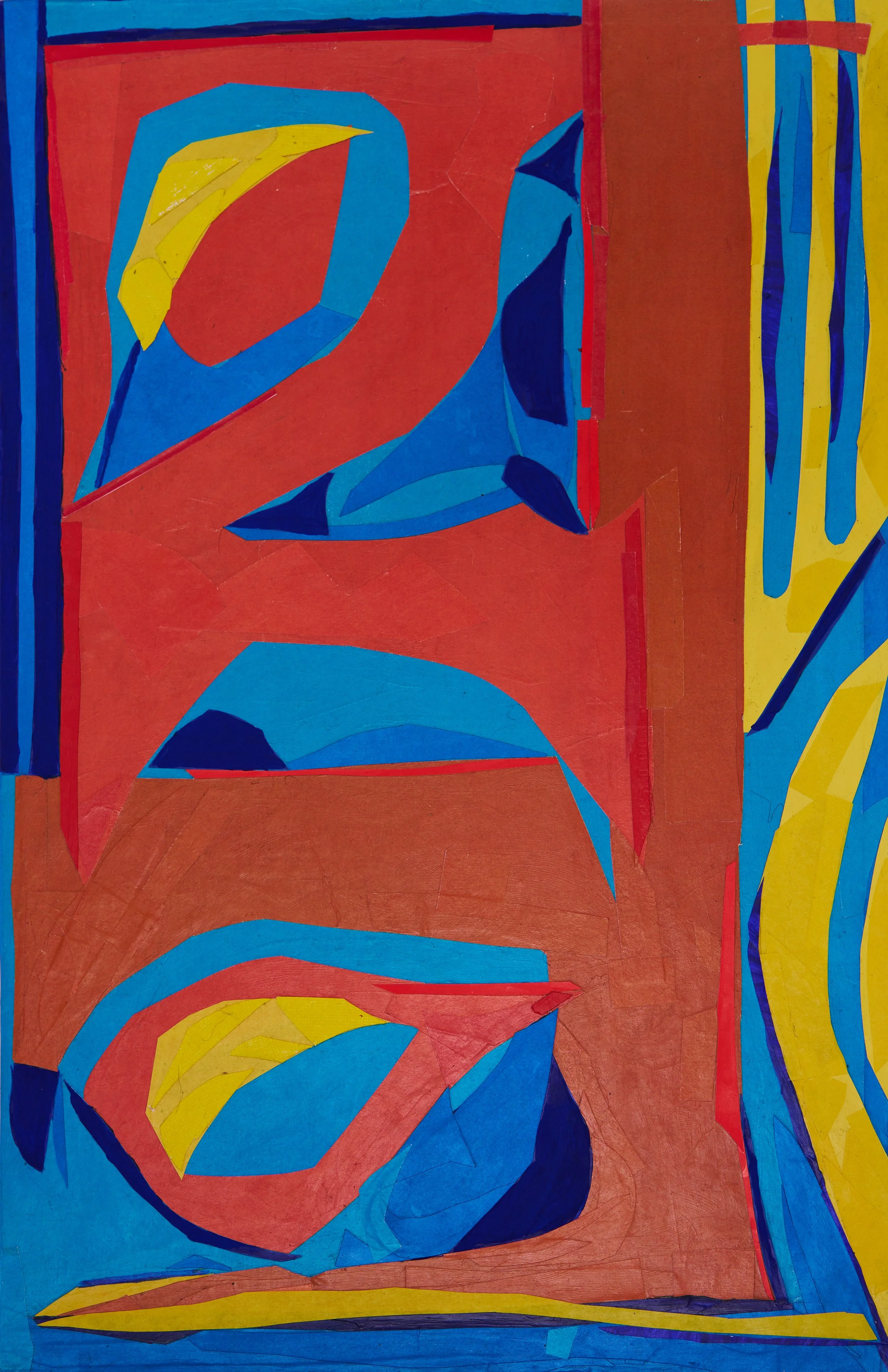 “Untitled” (static 1), 2024
Color-Aid, construction paper, Flashe 11” x 17” on wood panel