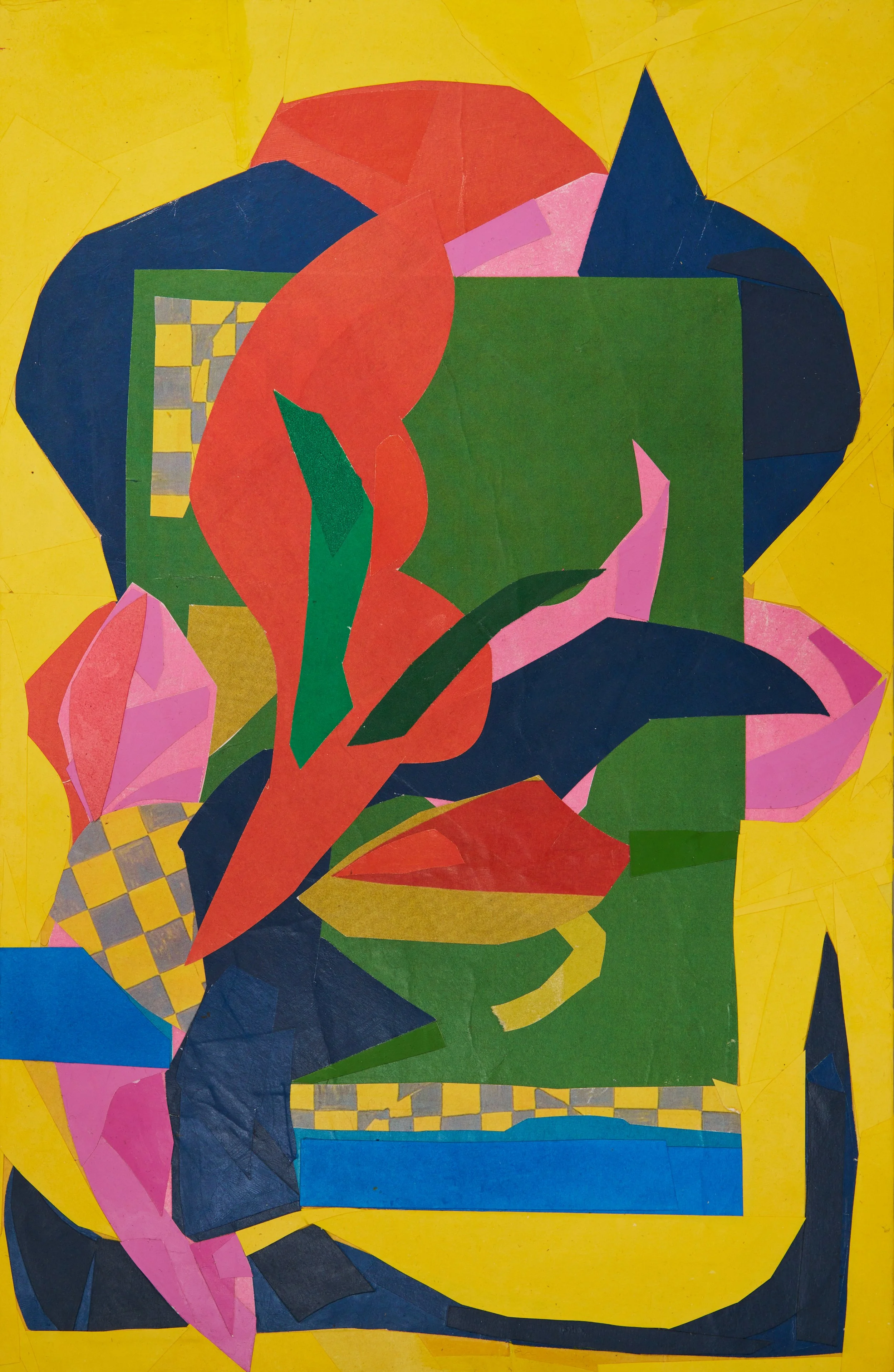 “Untitled” (bloom 2), 2024 
Color-Aid, construction paper 
11” x 17” on wood panel