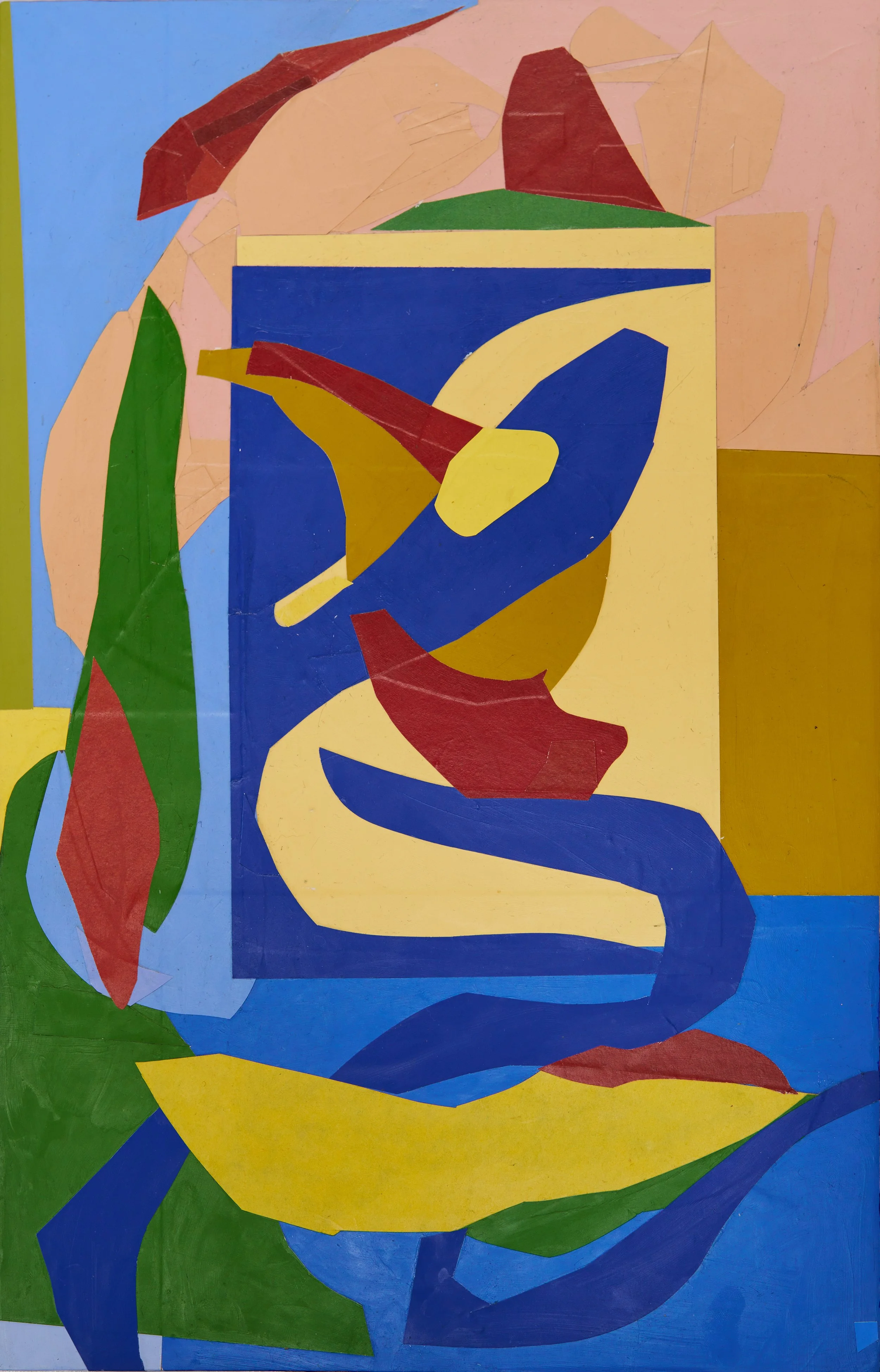 “Untitled” (tadpole lake-motion 3), 
2024 Color-Aid, construction paper
11” x 17” on wood panel