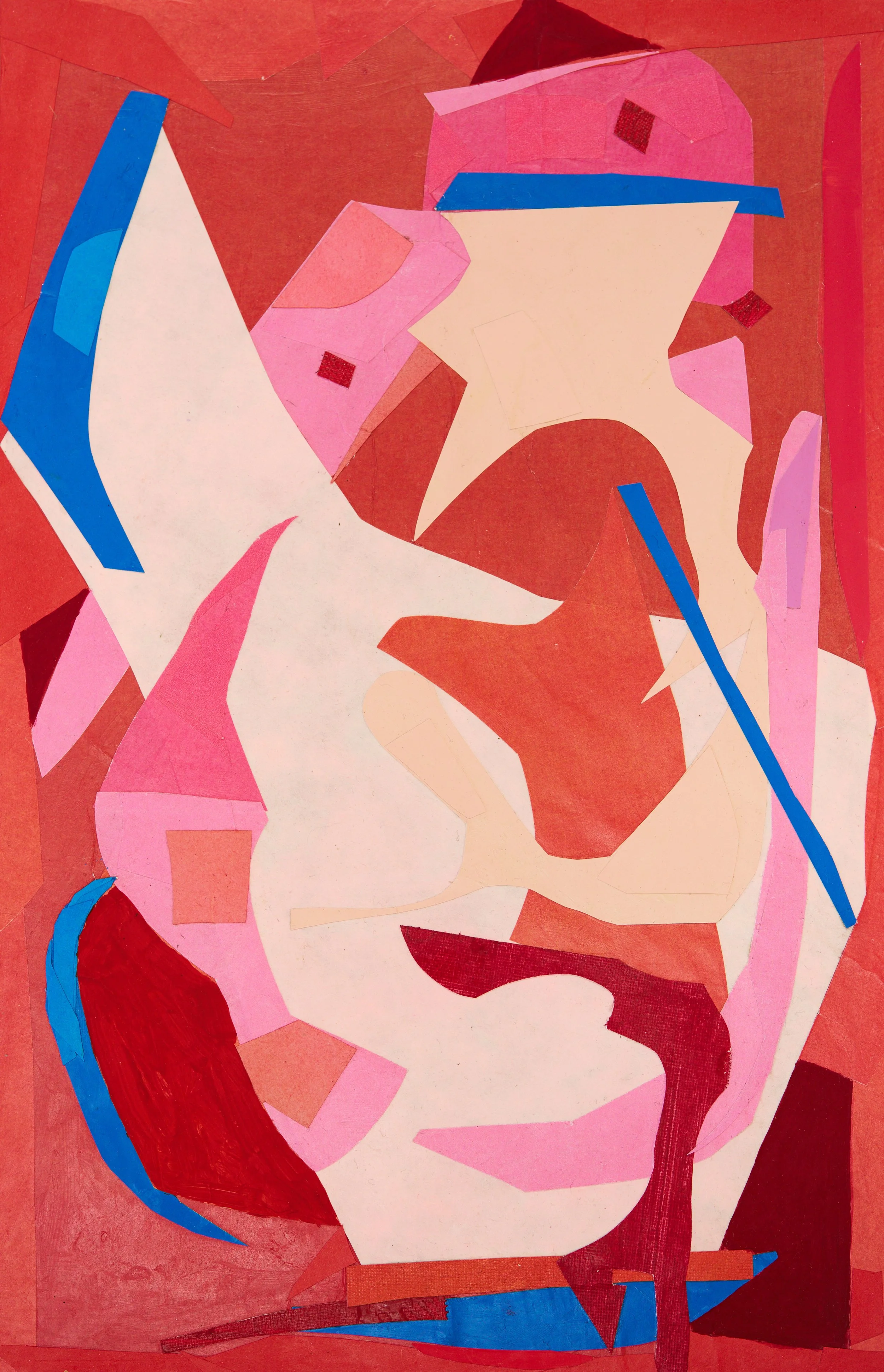 “Untitled” (static 2), 2024
Color-Aid, canvas, construction paper, Flashe 11” x 17” on wood panel