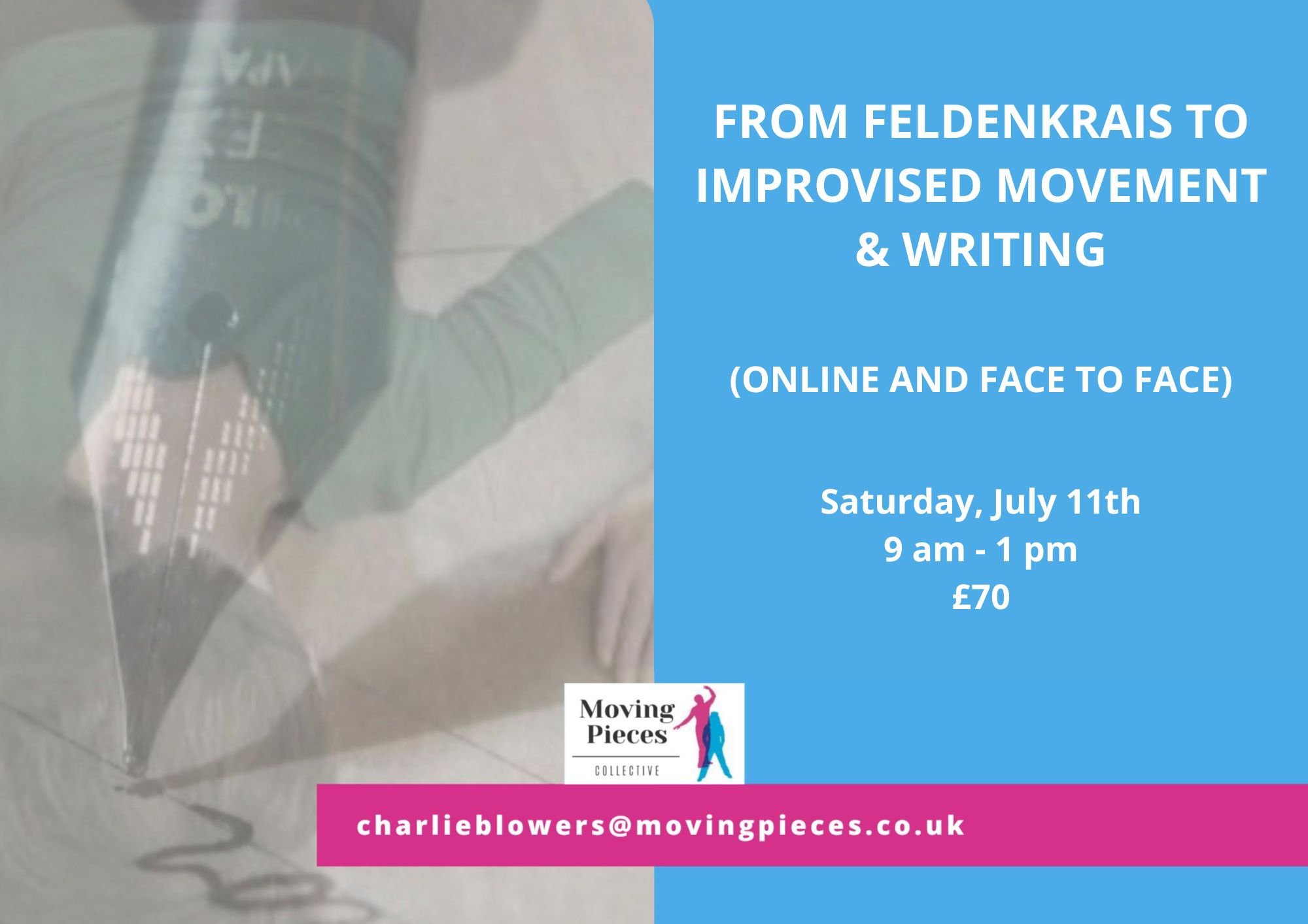 FROM FELDENKRAIS TO IMPROVISED MOVEMENT AND WRITING (ONLINE AND FACE TO FACE)