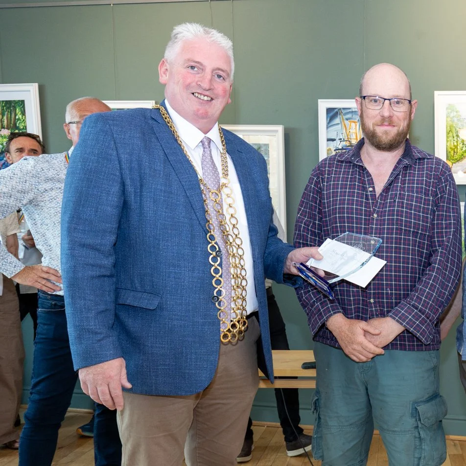 Mayor of Wexford Cllr. Gerry Laffan presenting Mayoral Award to Dave West.