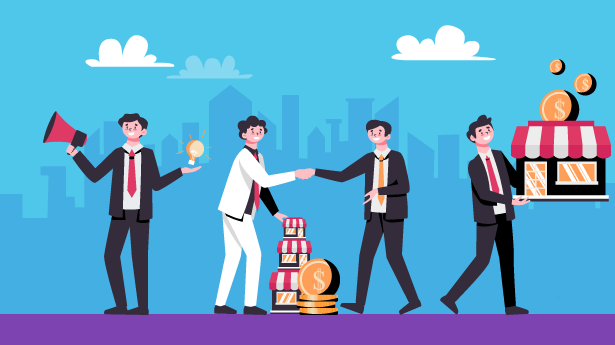 Two professionals looking at a tablet outdoors