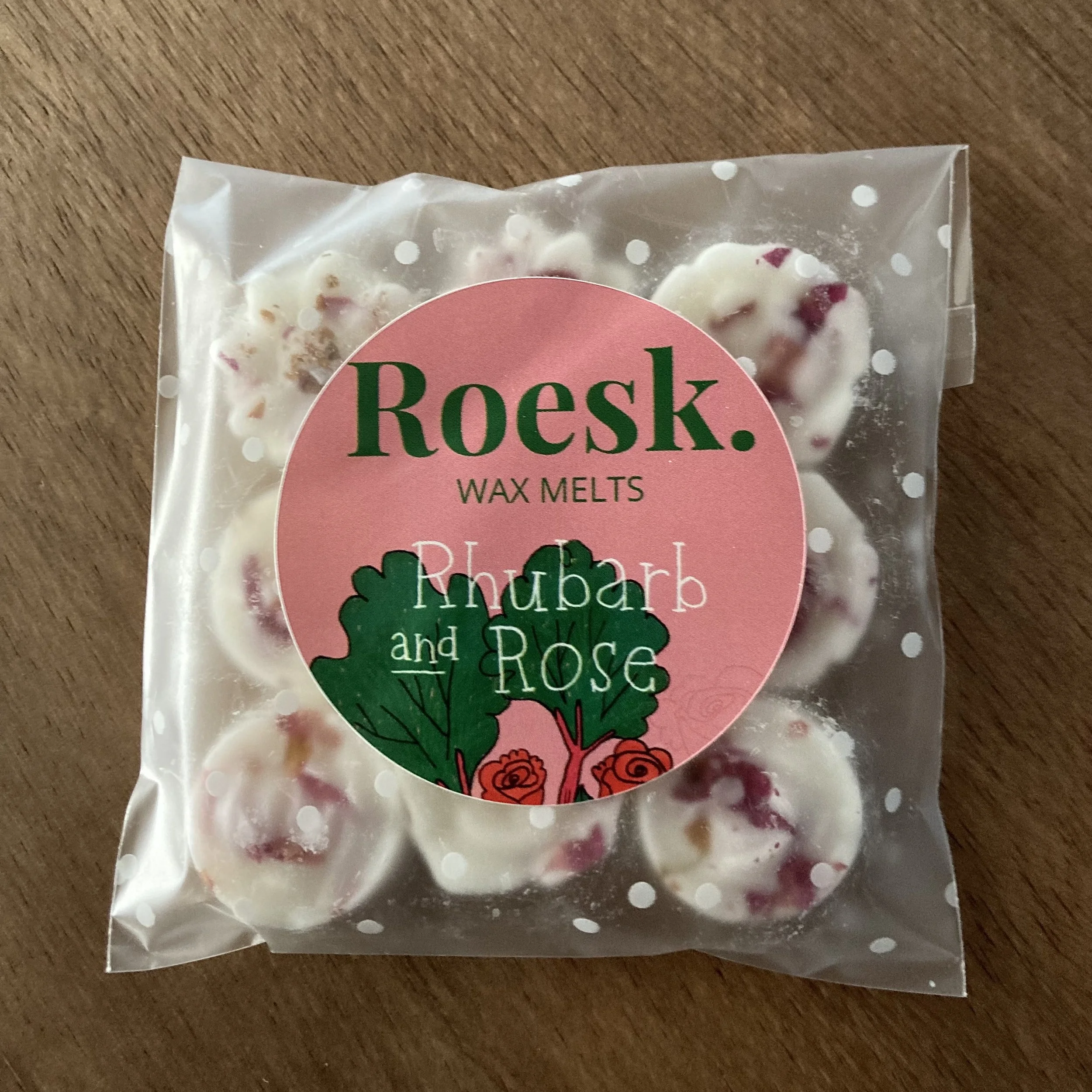Rhubarb and Rose Handmade Scented Soy Wax Melts - 9 pack