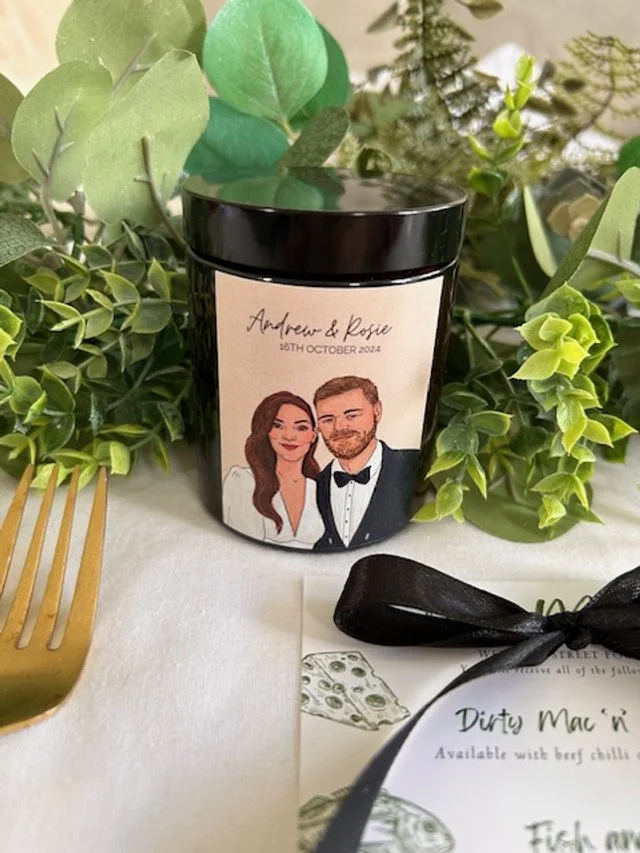 Personalised Wedding Favour Candle