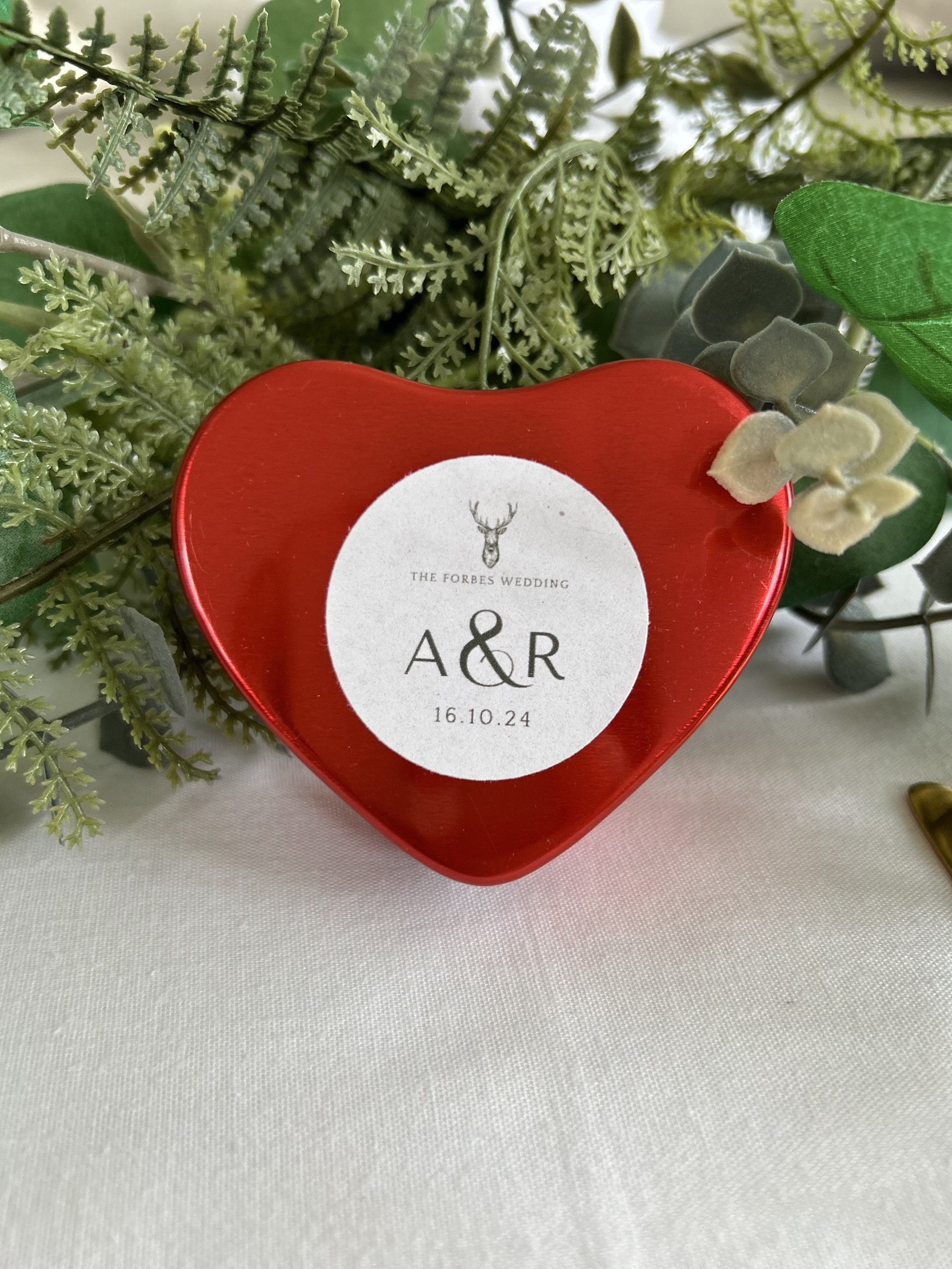 Handmade personalised wedding favour candle by Roesk