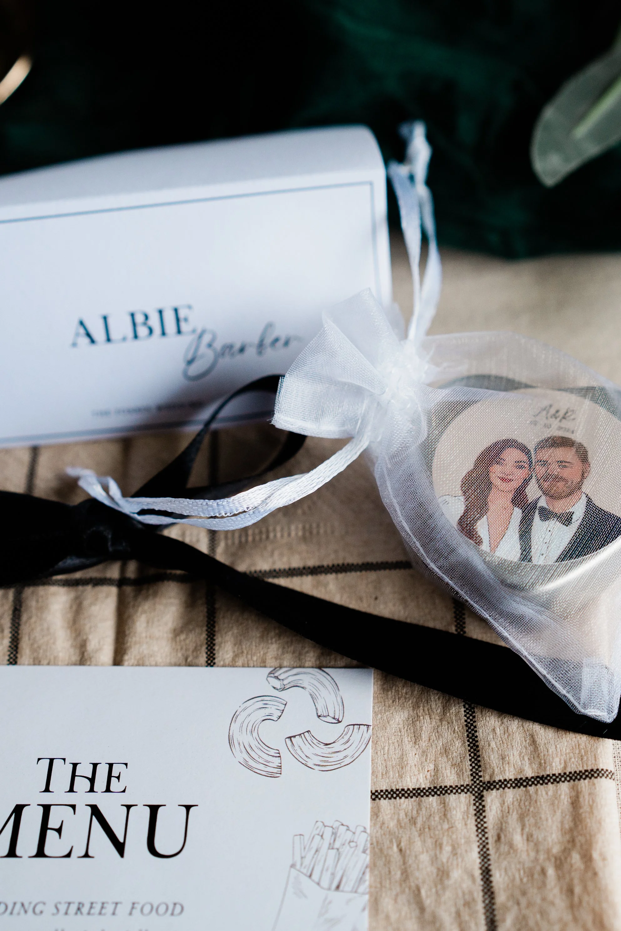 Eco friendly personalised wedding favour candle with custom label and natural soy wax