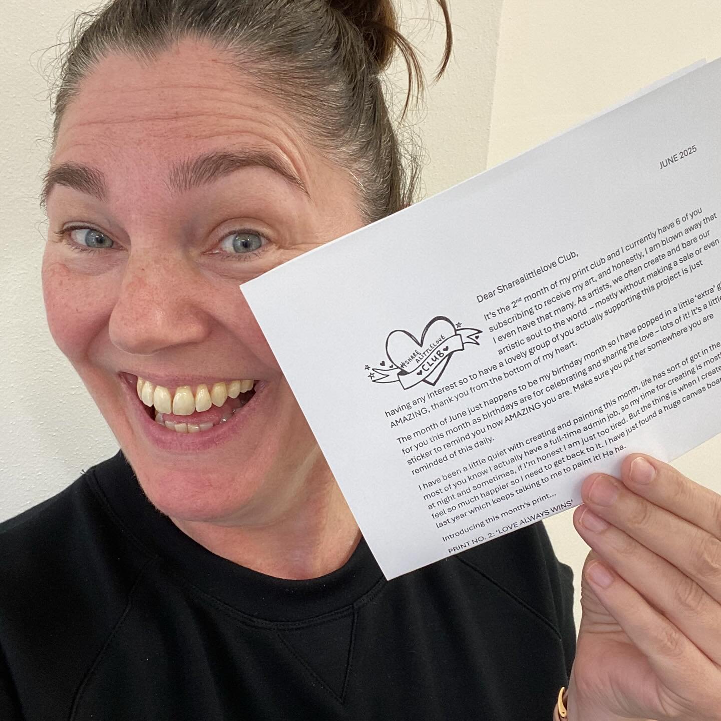 Letter written ✅
Art painted, scanned, printed ✅
Extra sticker designed, printed ✅
Quote written, scanned, printed ✅
June&rsquo;s #sharealittlelove print club prep is nearly complete. I CANNOT WAIT for my members to receive June&rsquo;s fine art prin