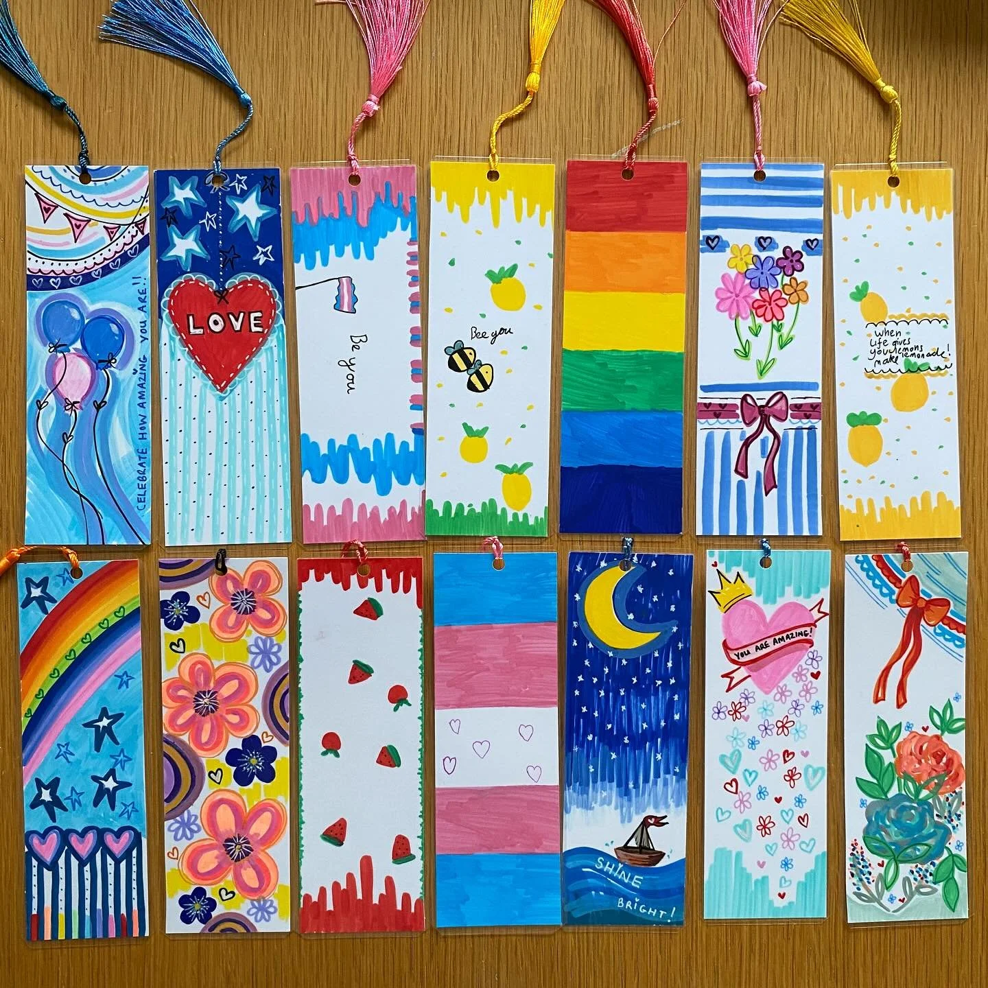 Stanley and I have been busy this weekend drawing and making bookmarks. He came up with the idea of making them to sell and any money he makes he wants to donate to the air ambulance as they helped his Grandad when he had his accident a few years ago