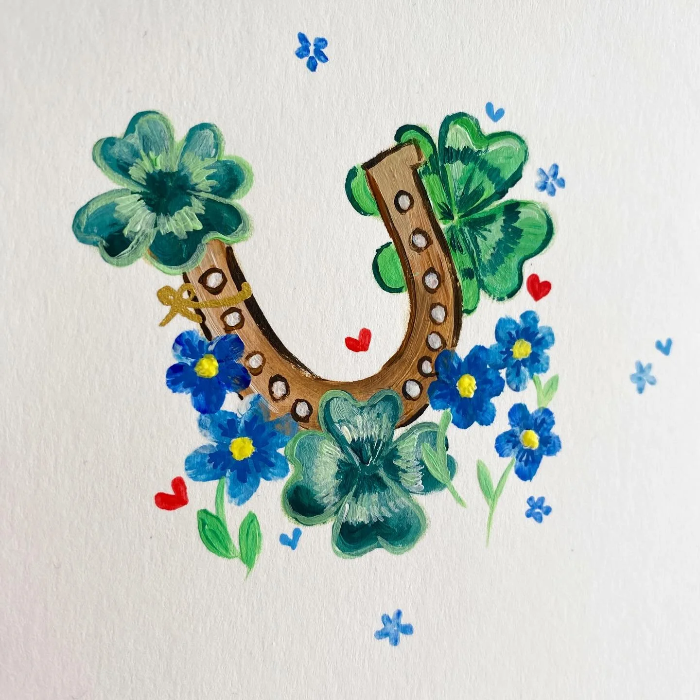 Not sure you can get a better little lucky horseshoe than this as she&rsquo;ll be signed by me. Nicky Luck!!! 🍀💗 ps can you tell I&rsquo;m procrastinating with my Joy&rsquo; collection! One of the paintings needs finishing and I don&rsquo;t quite k