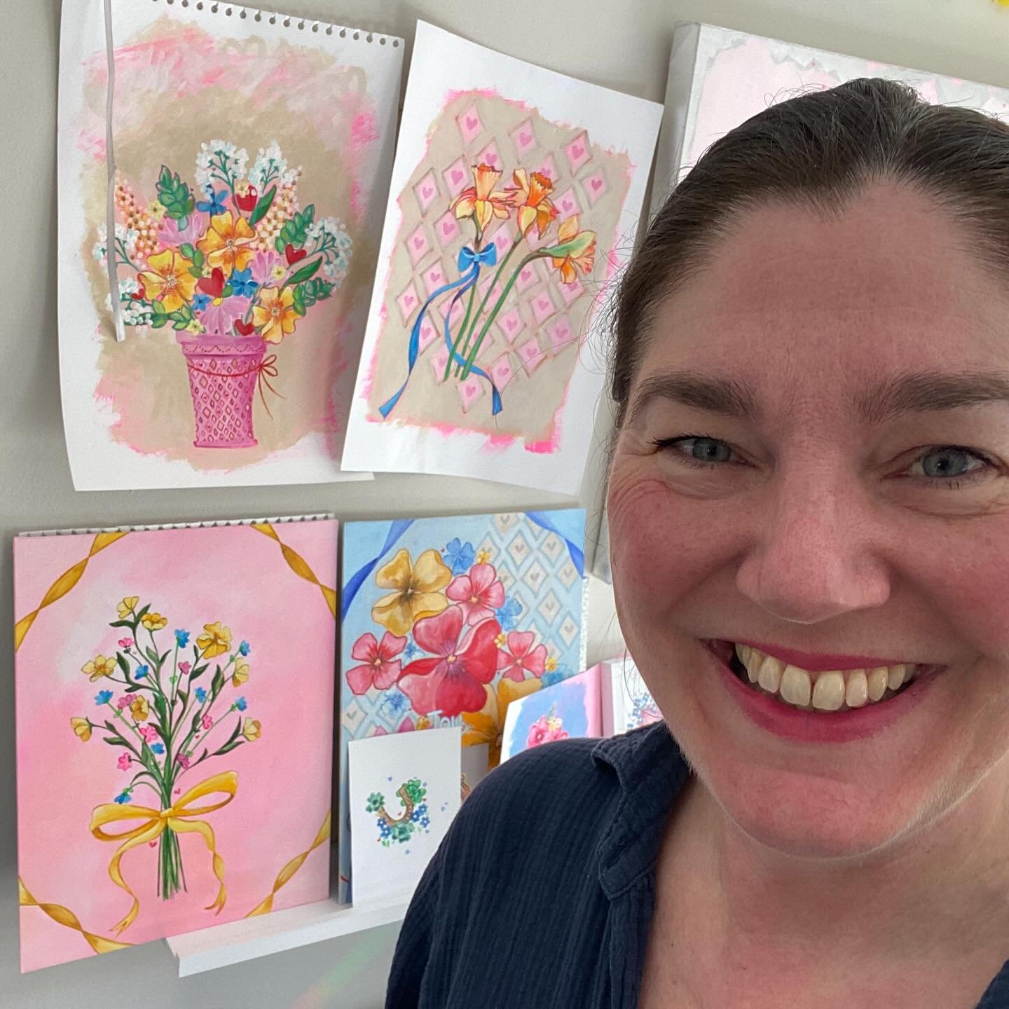 Just one more painting to finish before I launch my &lsquo;Joy&rsquo; collection. Woo hoo!! 💛 #nickyluck #nickyluckart #sharealittlelove #joy #floralart #happy #joyful #happywalls