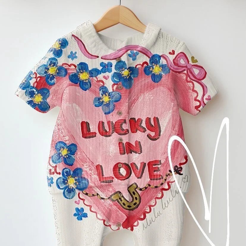 Omg&hellip; so I used a template to superimpose my painting onto a baby grow and I&rsquo;m OBSESSED!!!! Just look at how gorgeous it looks! ❤️🍀 I need a retailer to licence my art to get these into shops (hint hint!). Although I did have babygrows p