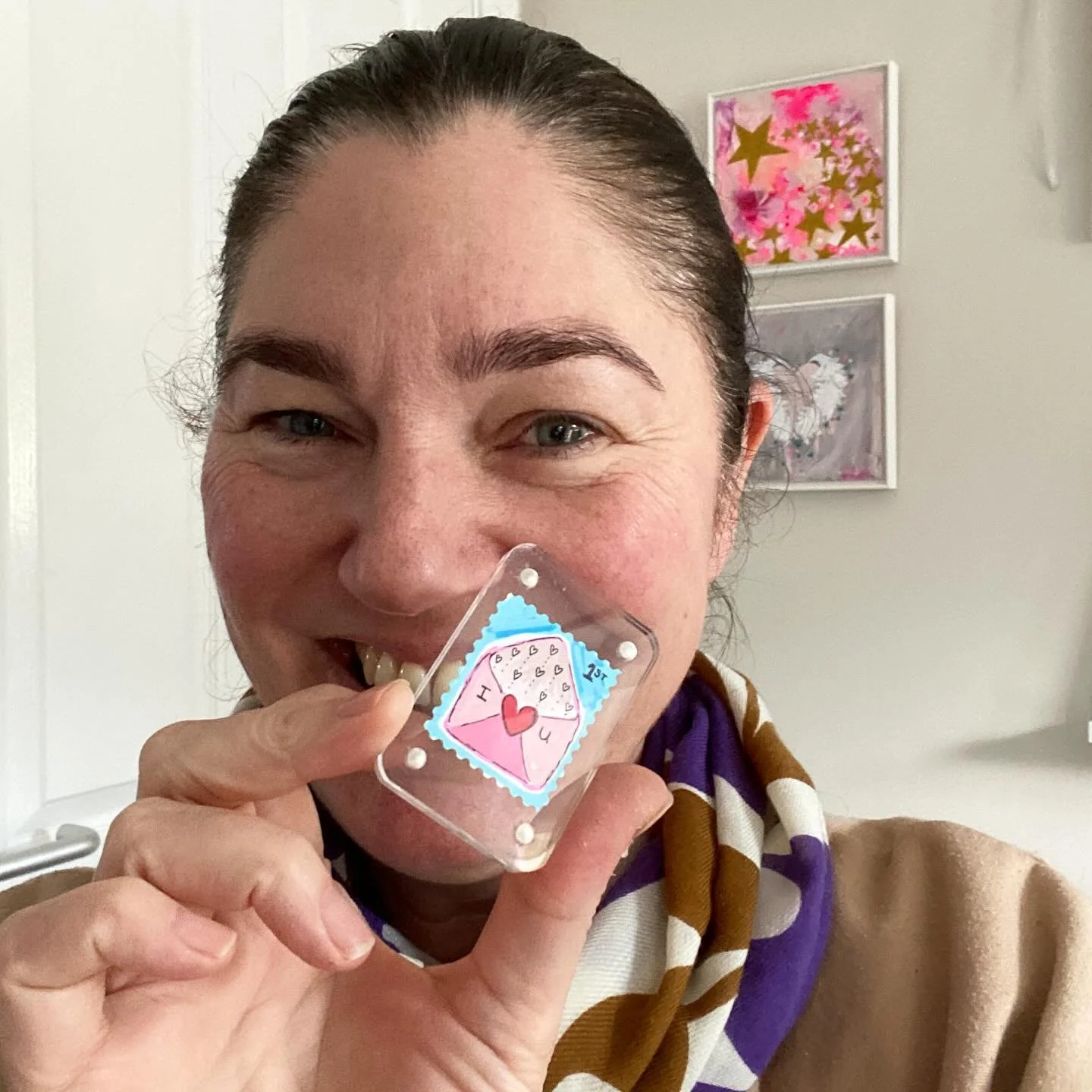 Just over half of my &lsquo;mini stamp&rsquo; original  paintings have sold 🔴. Thank you so much. Each comes with a little acrylic frame. There&rsquo;s lots of lovely ones left. Link in bio ⭐️💗

#postagestampart #stampart #fakestamps #artistamps #m