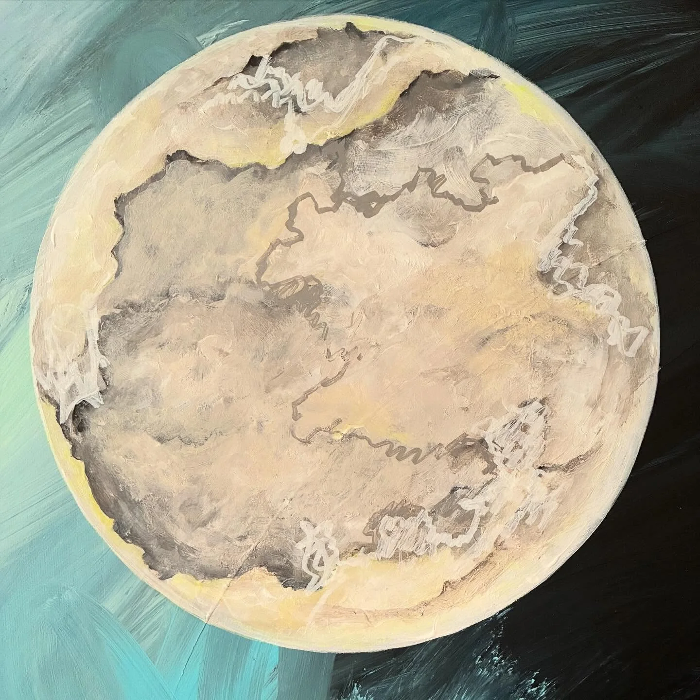 Urgggggggghhhhh ffs!!! I COMPLETELY and utterly ruined my moon!!! Why oh why oh why didn&rsquo;t I stop when I LOVED her. Oh no I thought I needed to add 8 thousand more layers! I find it so hard to know when to stop, it&rsquo;s truly a whole other &