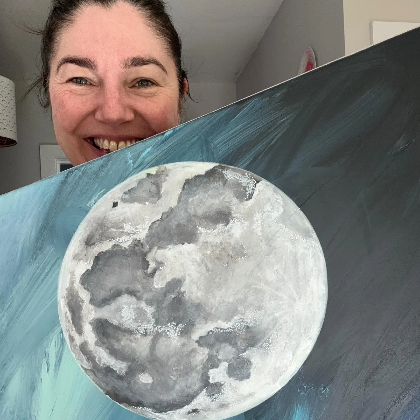 I&rsquo;ve saved my moon 🌕💙!!! After completely messing her up I now LOVE her again! I&rsquo;ve added soooo many teeny tiny highlights. Also the &lsquo;Tycho&rsquo; Crater which for some reason I thought was called the Alan crater! 🤣 (You learn so