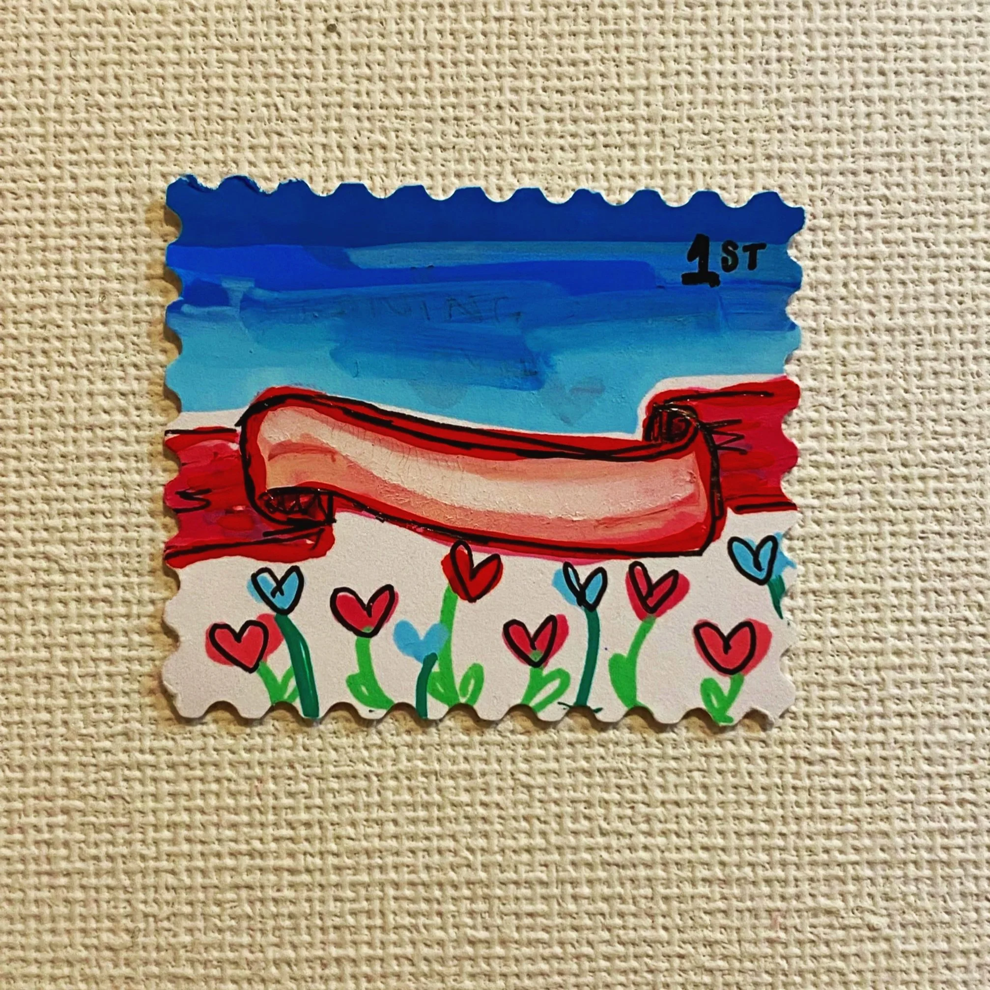 Stamped with Love - Heart Flowers Banner - Design 15