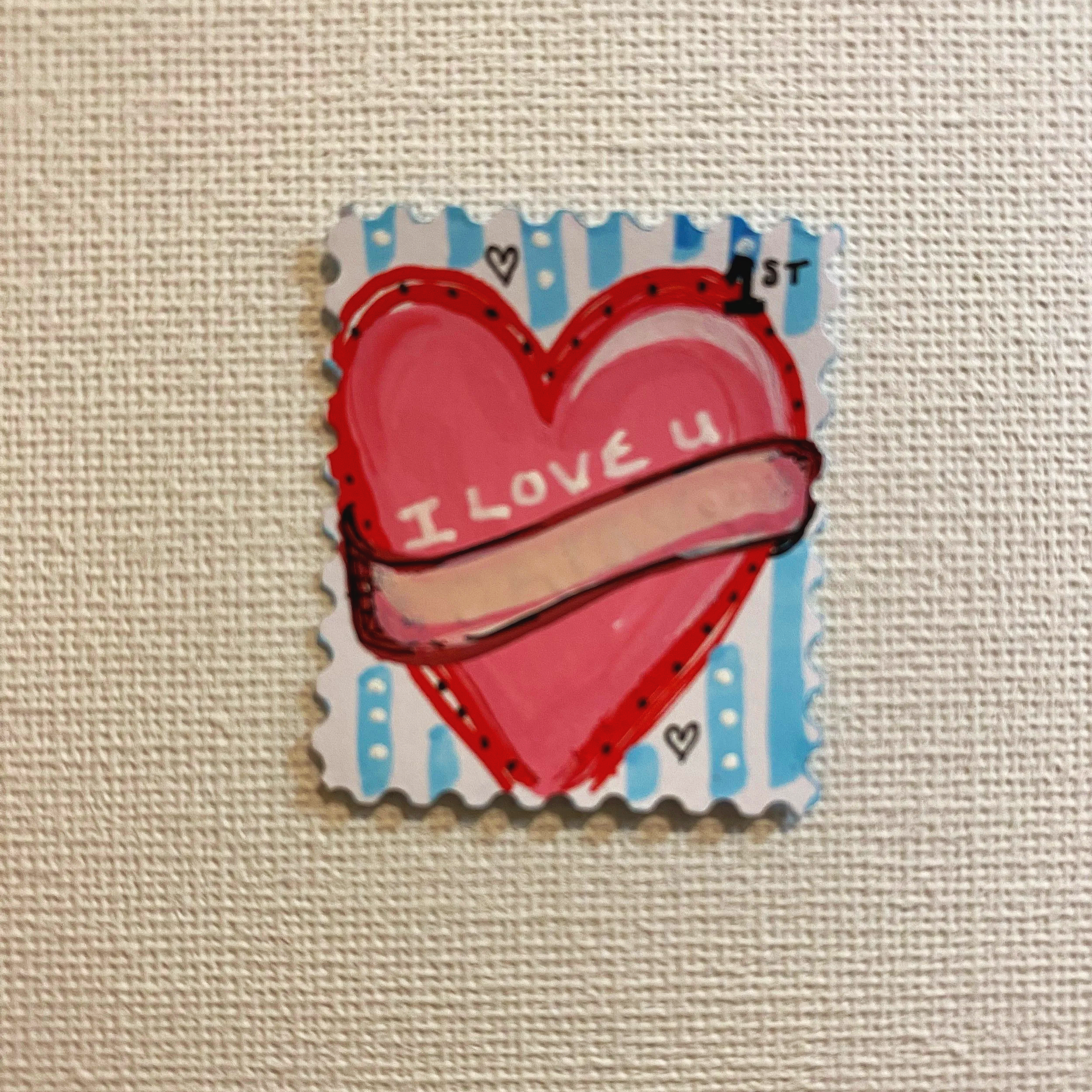 Stamped with Love - Pink Banner Heart - Design 16