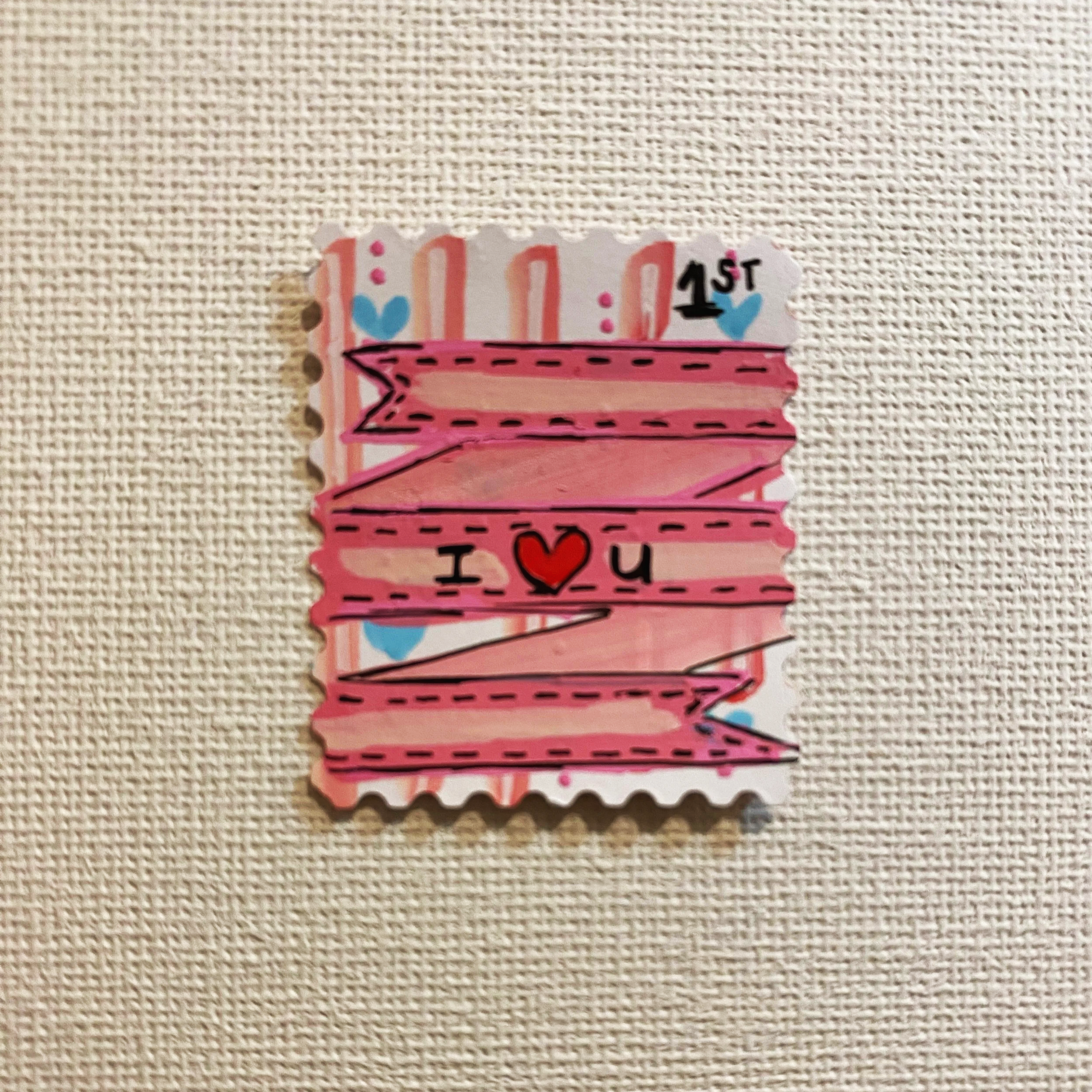 Stamped with Love - Red Heart Love You Banners - Design 20