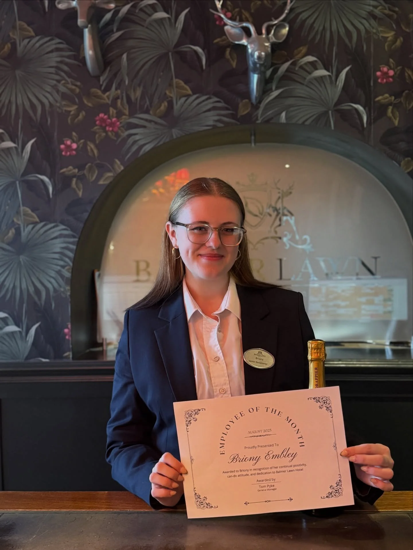 β¨ Employee of the Month β¨
A huge congratulations to Briony, our amazing Senior Receptionist, for being awarded Employee of the Month! π
Her positivity, can-do attitude, and dedication to always putting people first make her a true star of the Balm