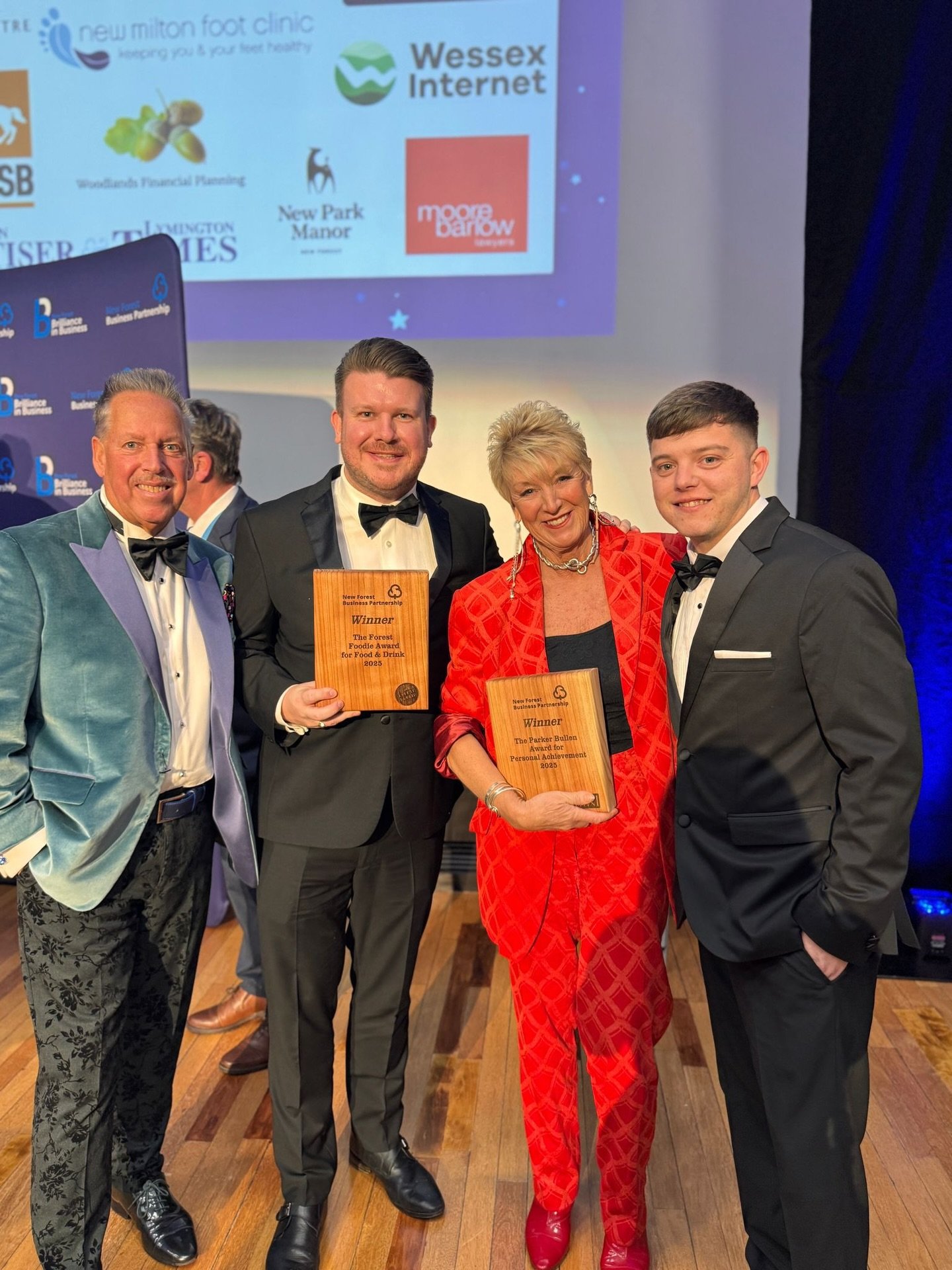 A fantastic evening at the New Forest Business Partnership Awards last night. We were thrilled to take home @the_forestfoodie_hampers Award for Food &amp; Drink, and even more delighted to celebrate Alison, one of our proprietors, who won the @parker