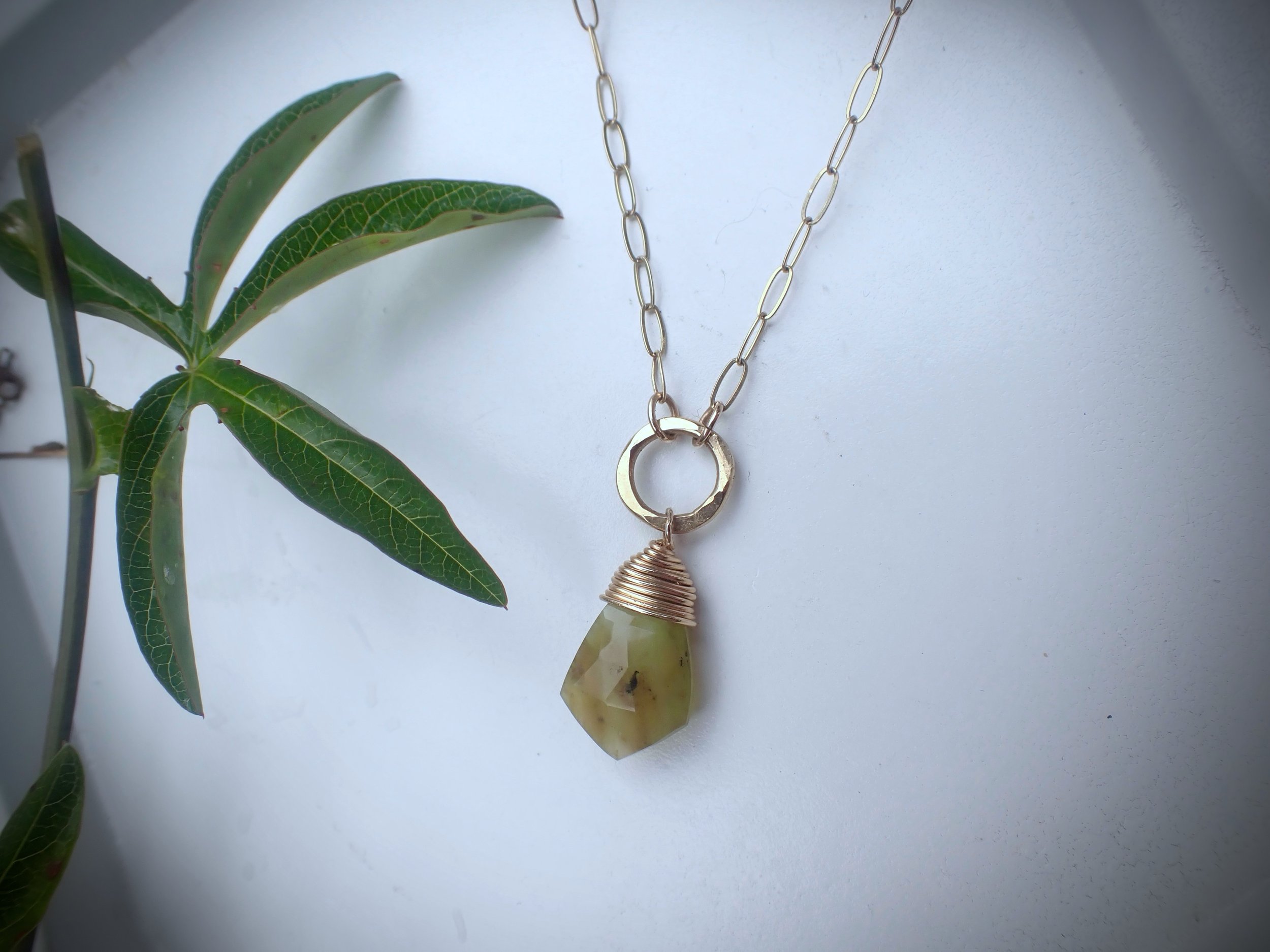 Golden Peruvian Opal Necklace