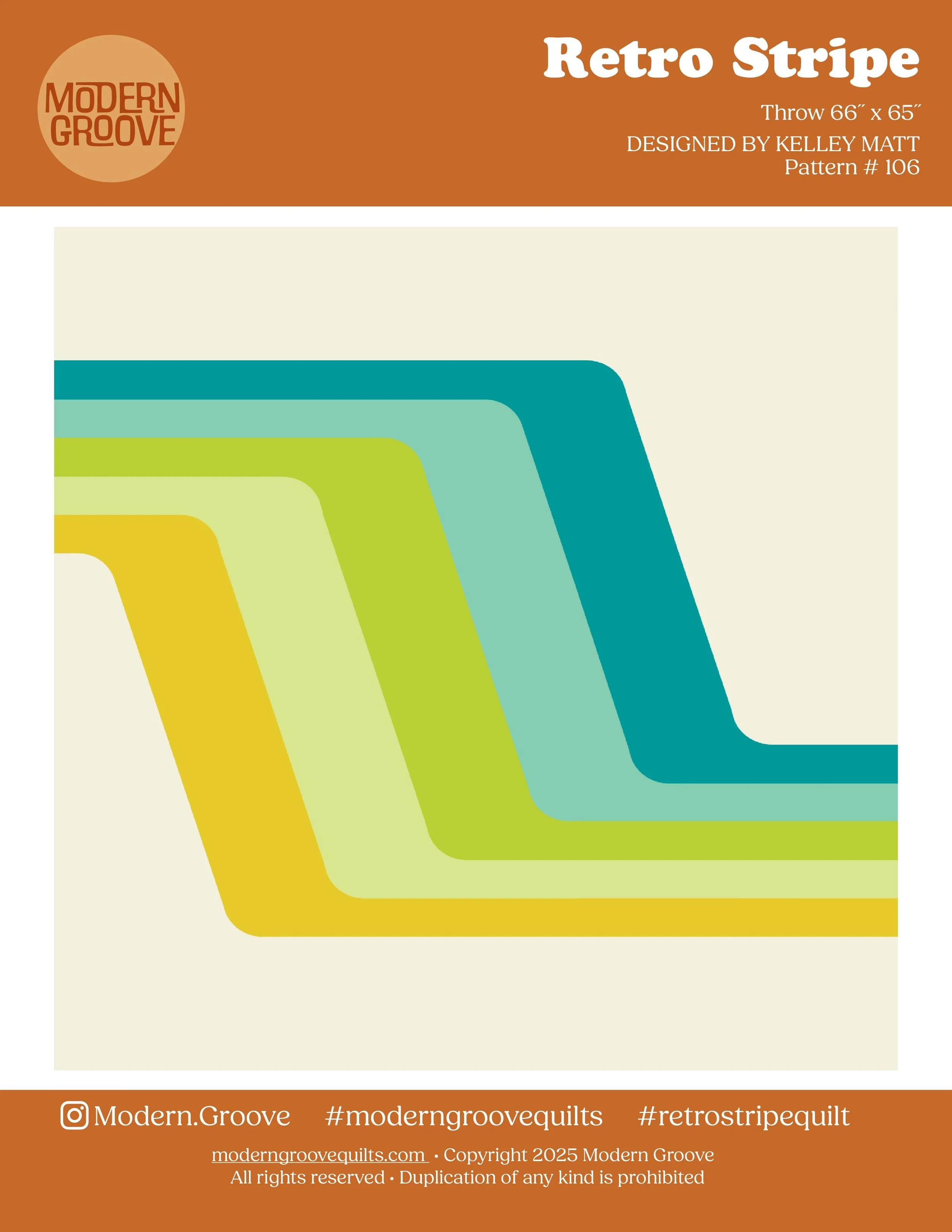 Retro Stripe Quilt Pattern PDF Download