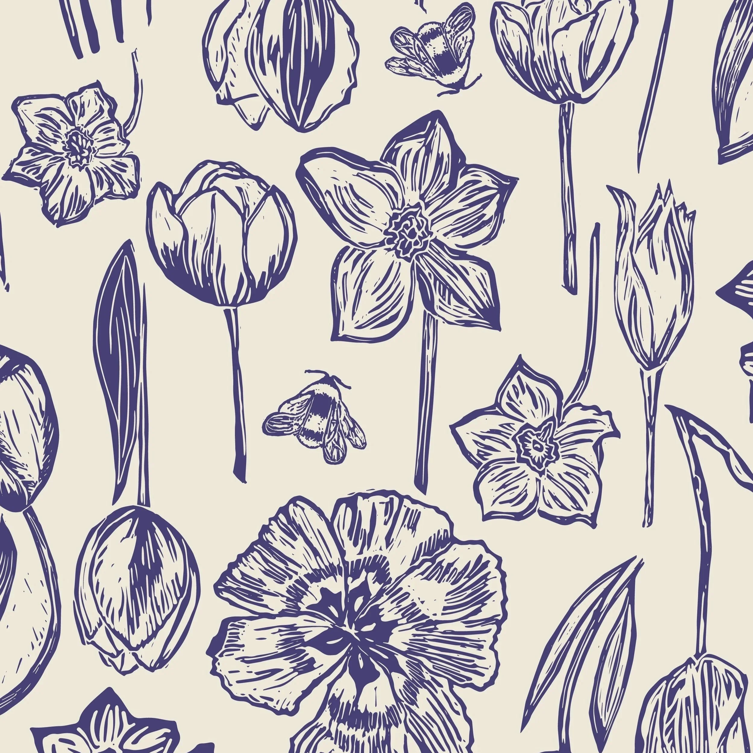 Stamped tulips royal