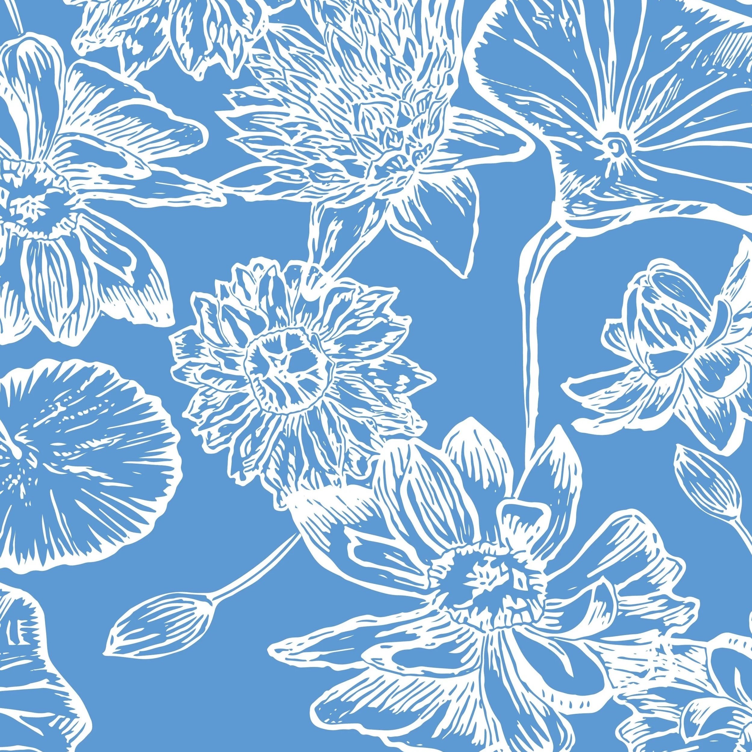 Cornflower lily silhouettes