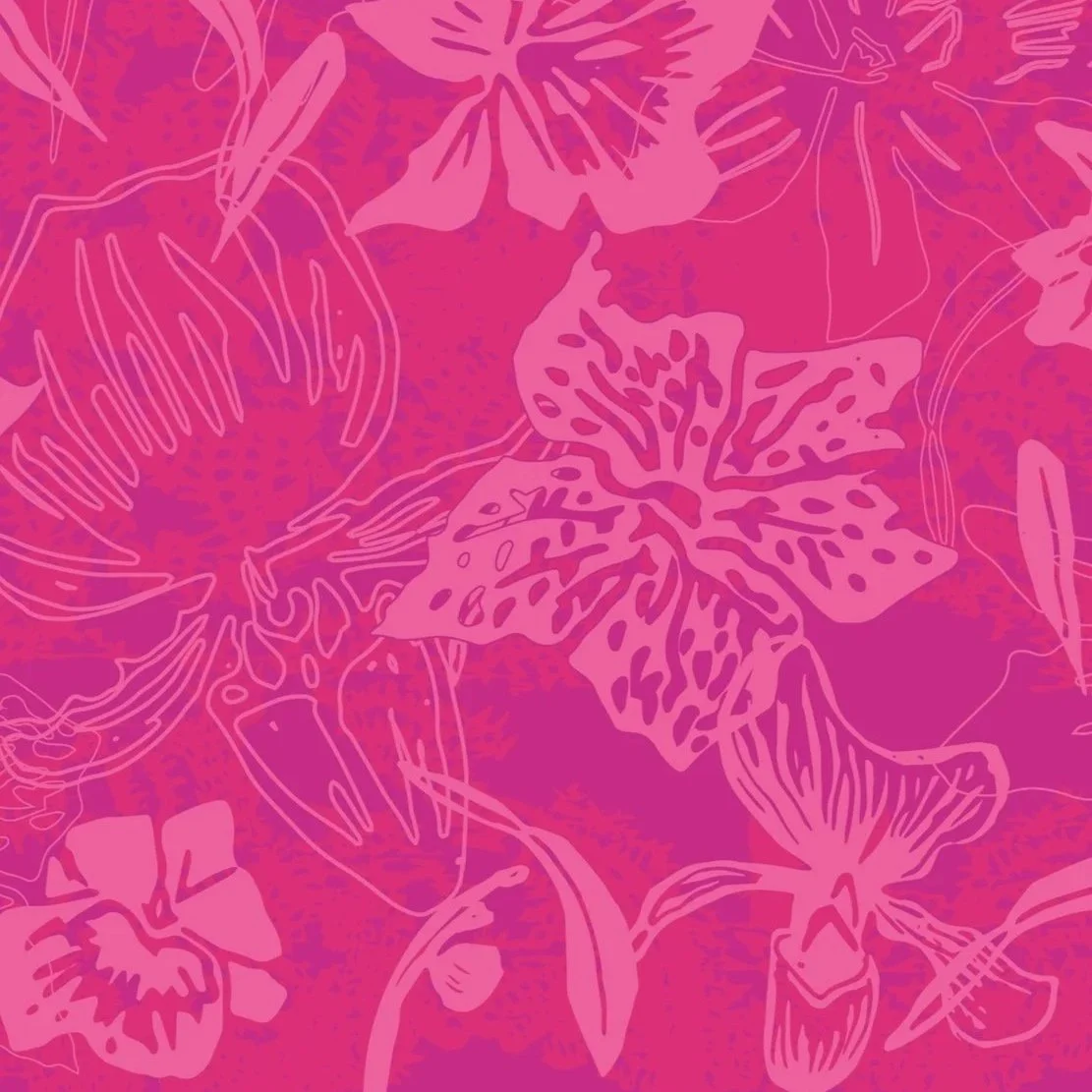 Raspberry orchid silhouettes 