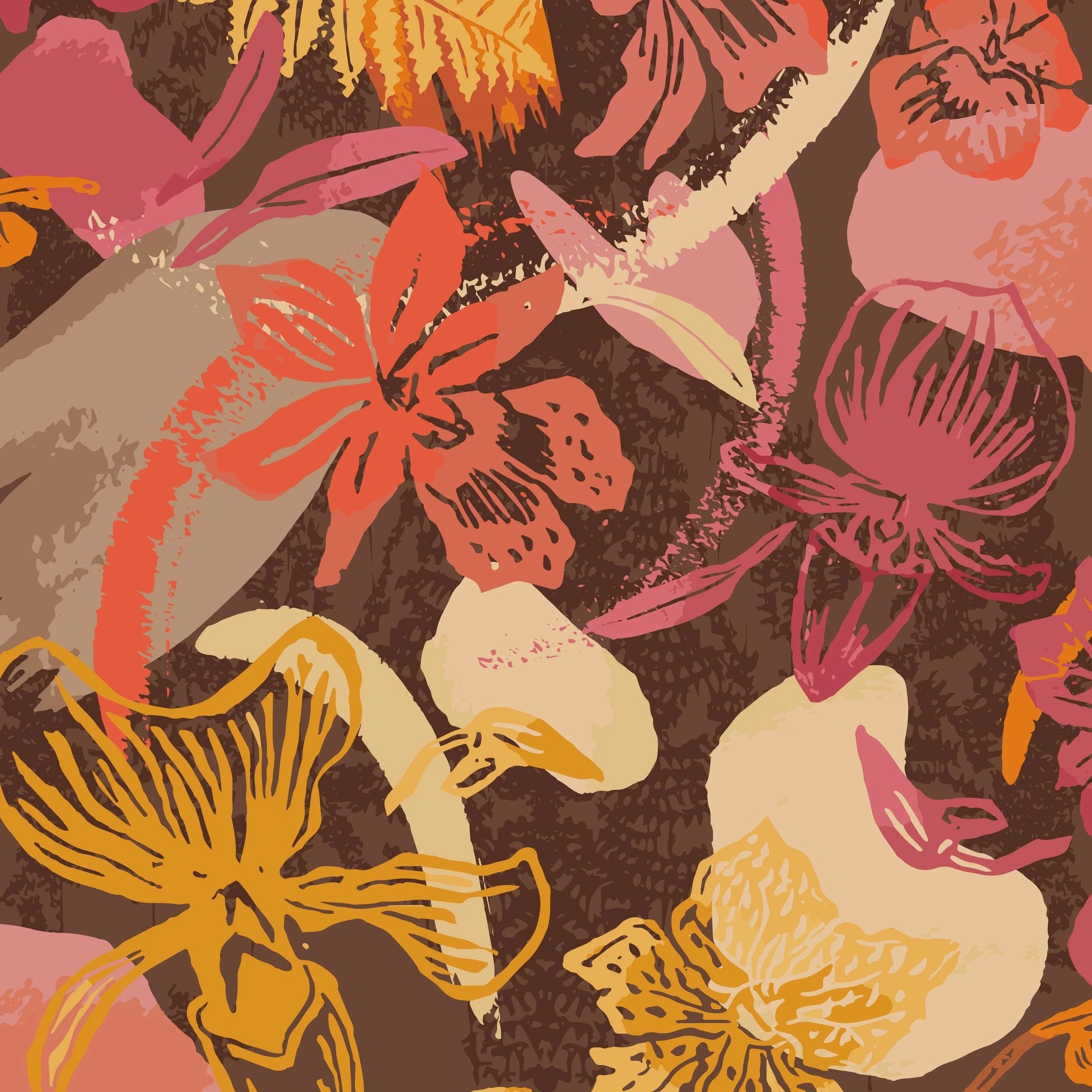 Spiced orchids in earth