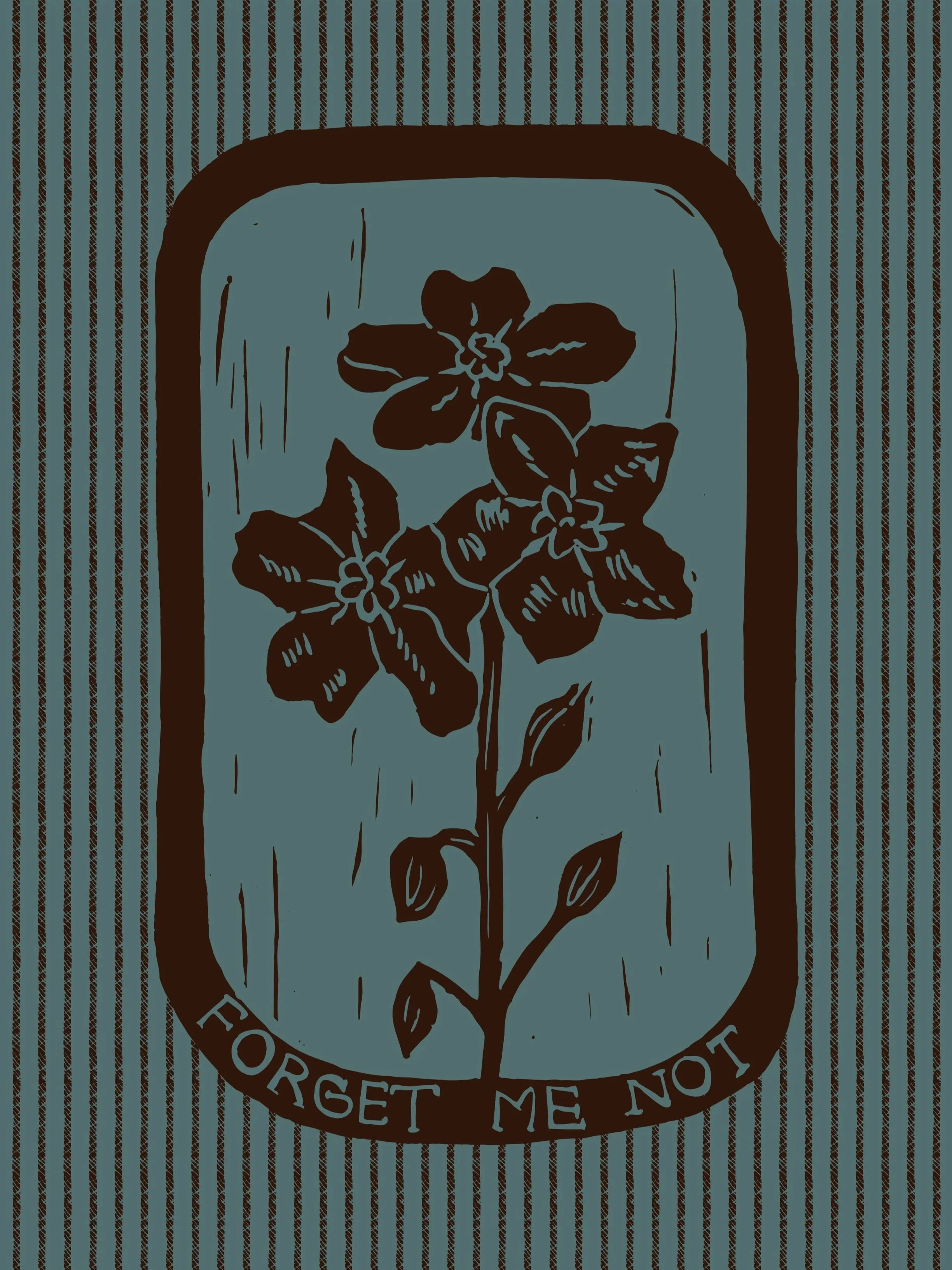 Placement print- Forget me not in Teal