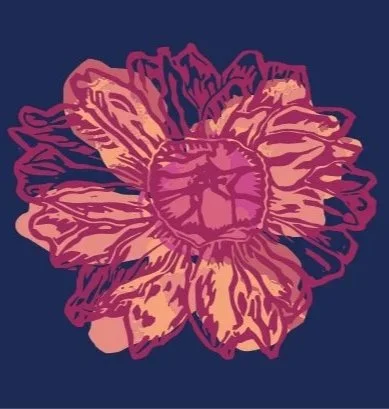 Red water lily placement print