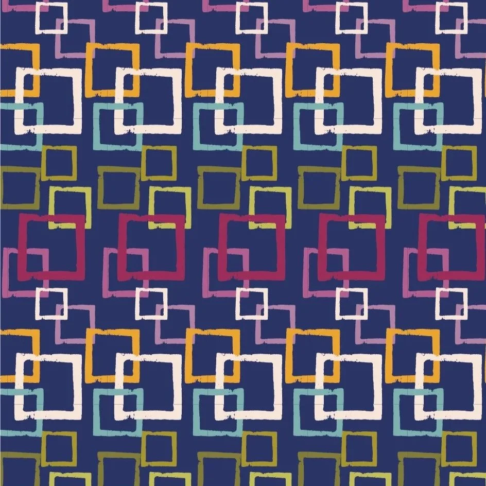 Navy cheery check