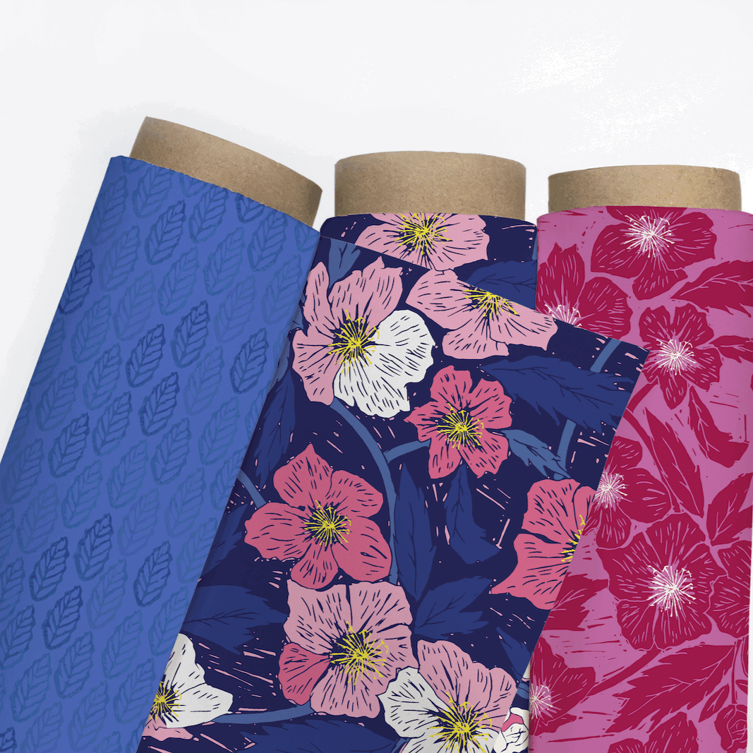 Summer's coming repeat patterns on fabric rolls