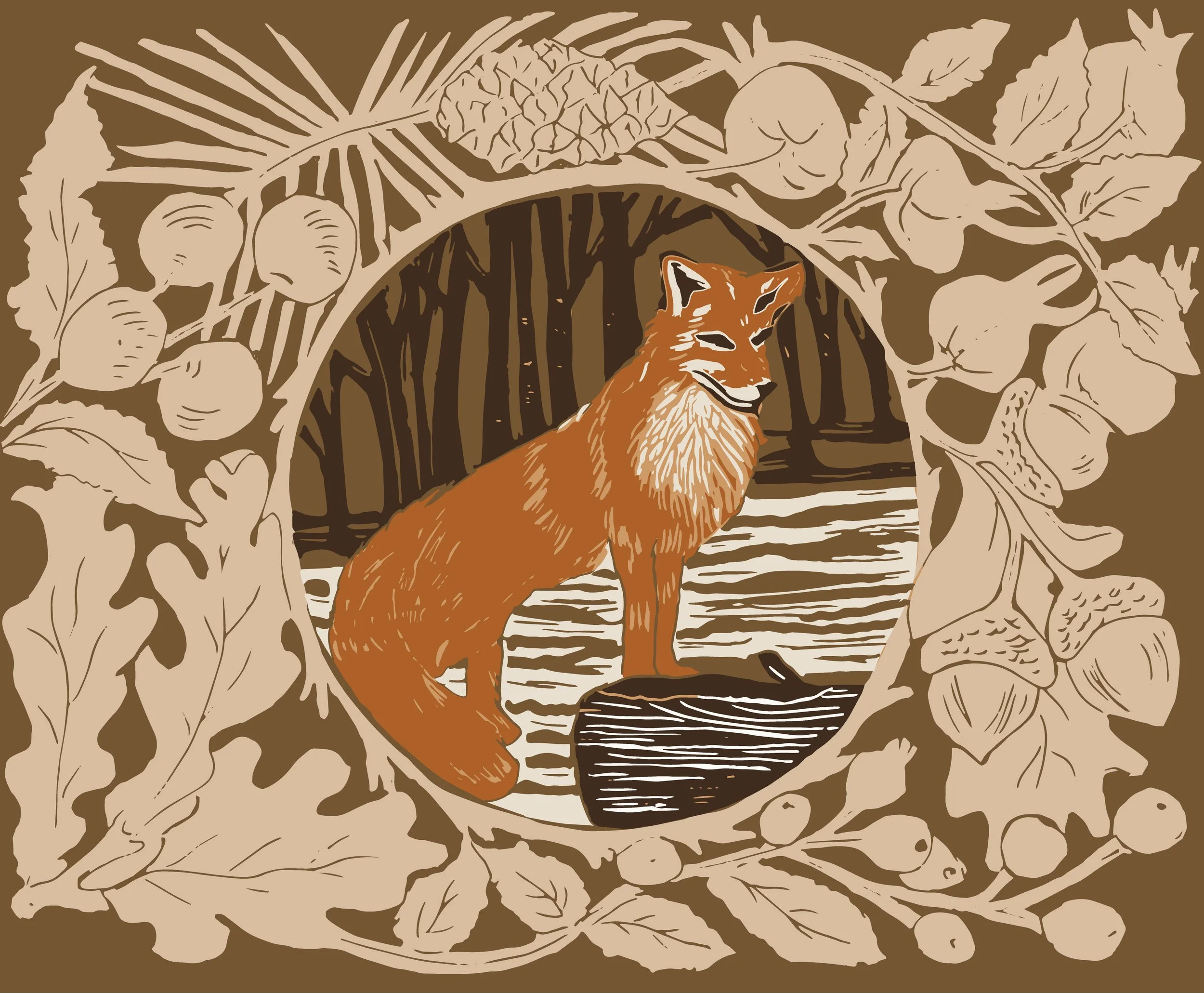 Fox placement print
