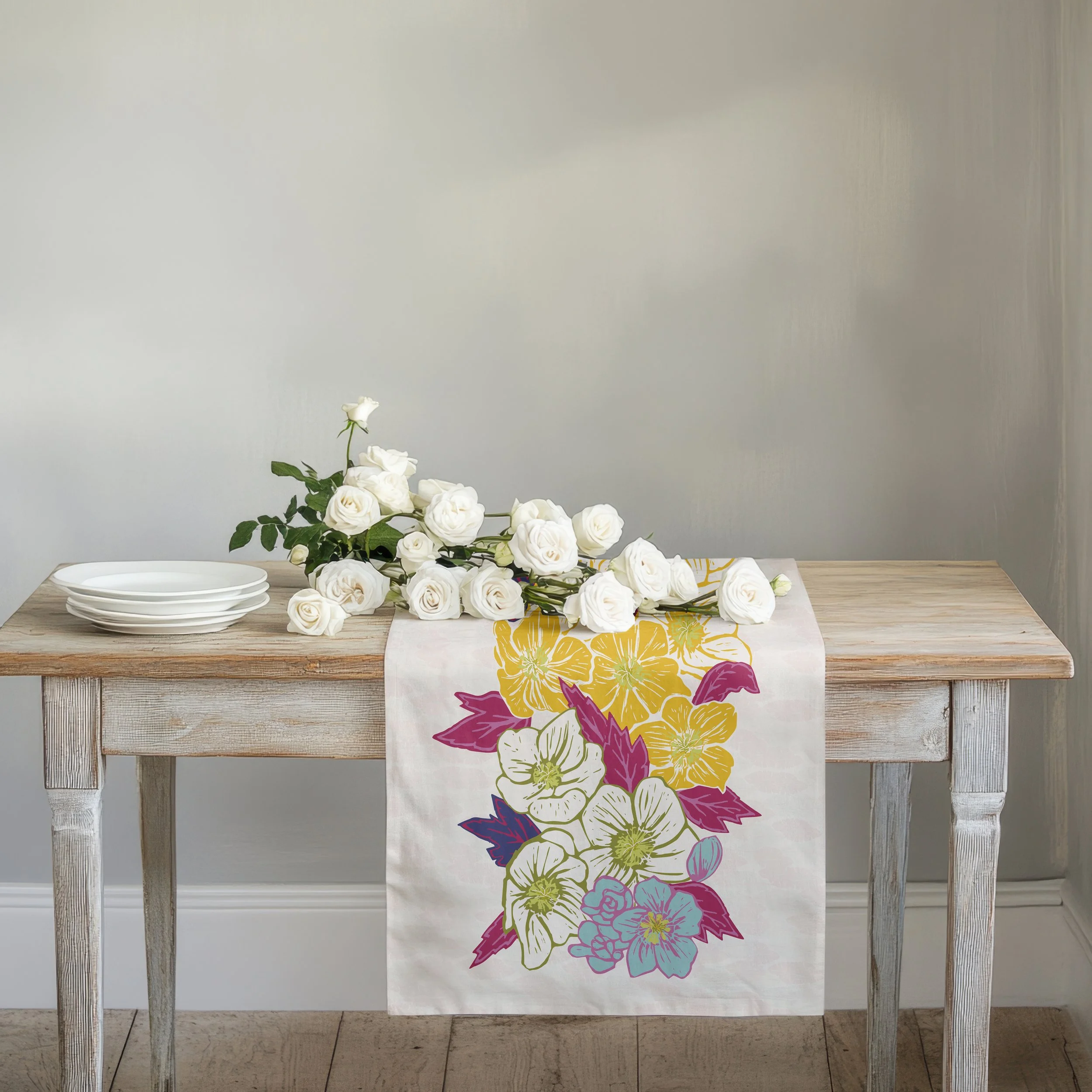 Spring Vibes table runner & napkins