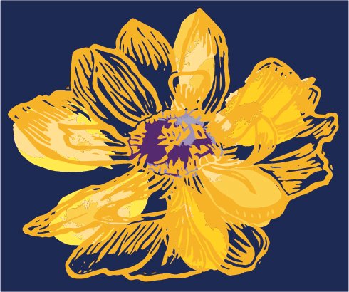 Yellow water lily placement print