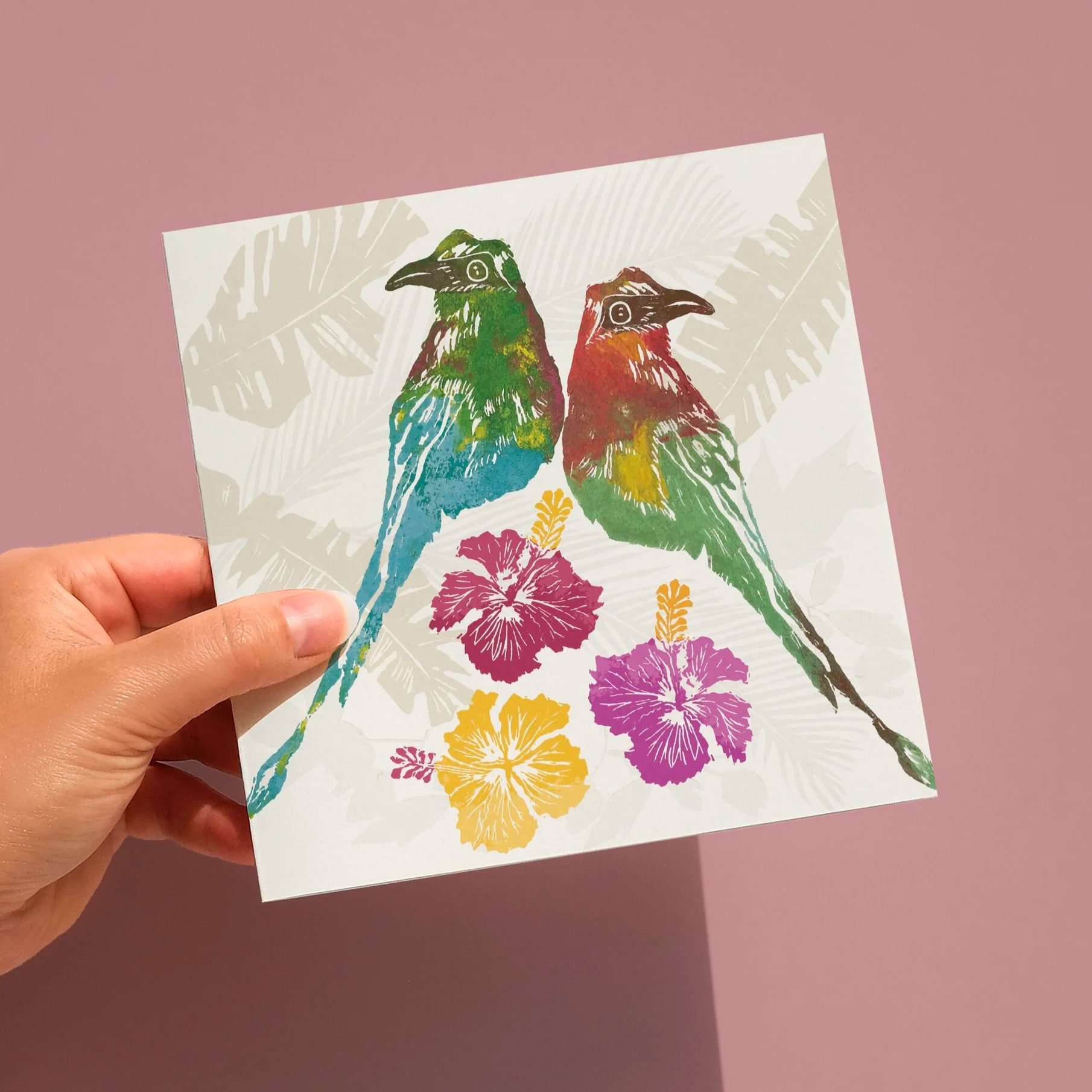 Mot Mot birds greeting card