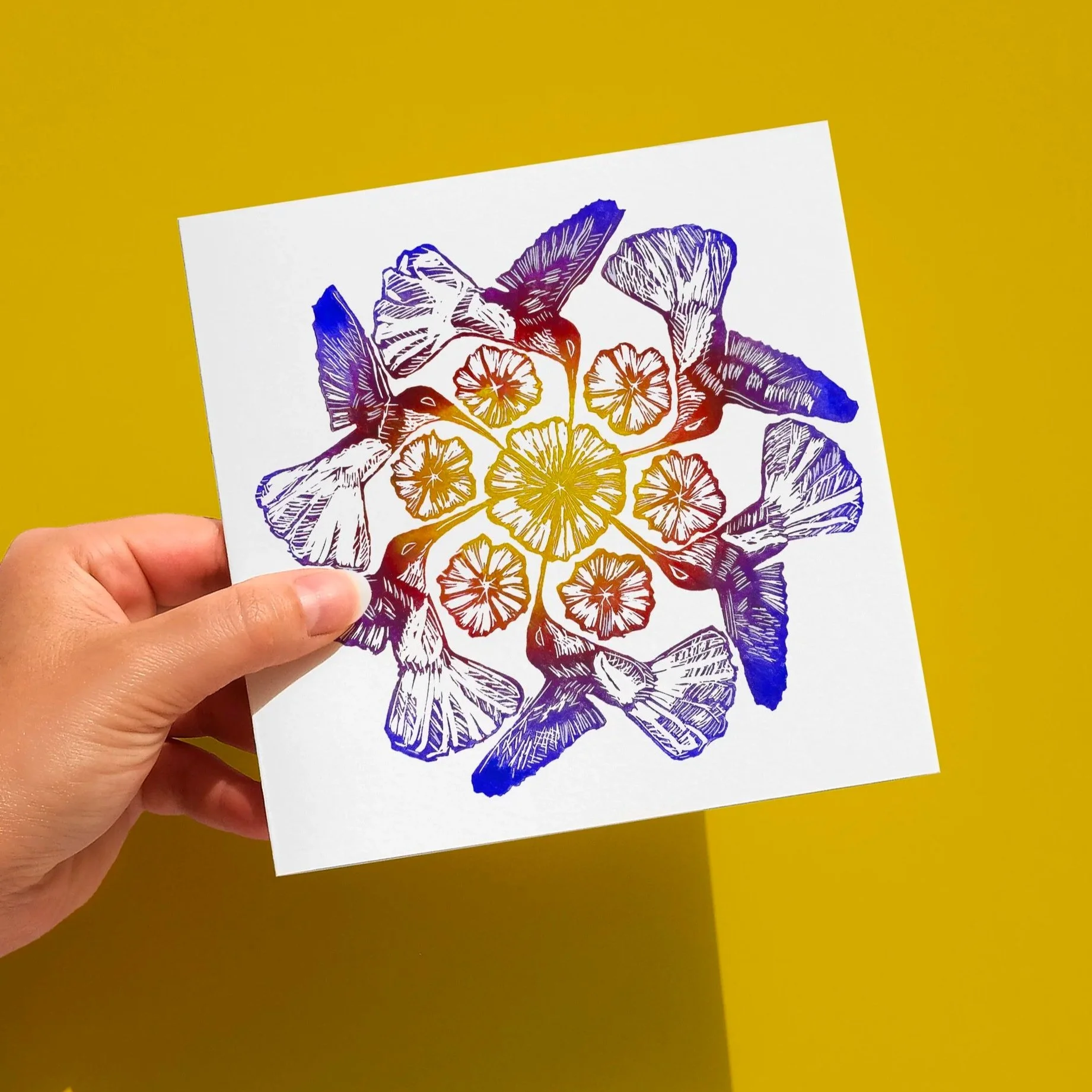 Jacobin hummingbirds greeting card