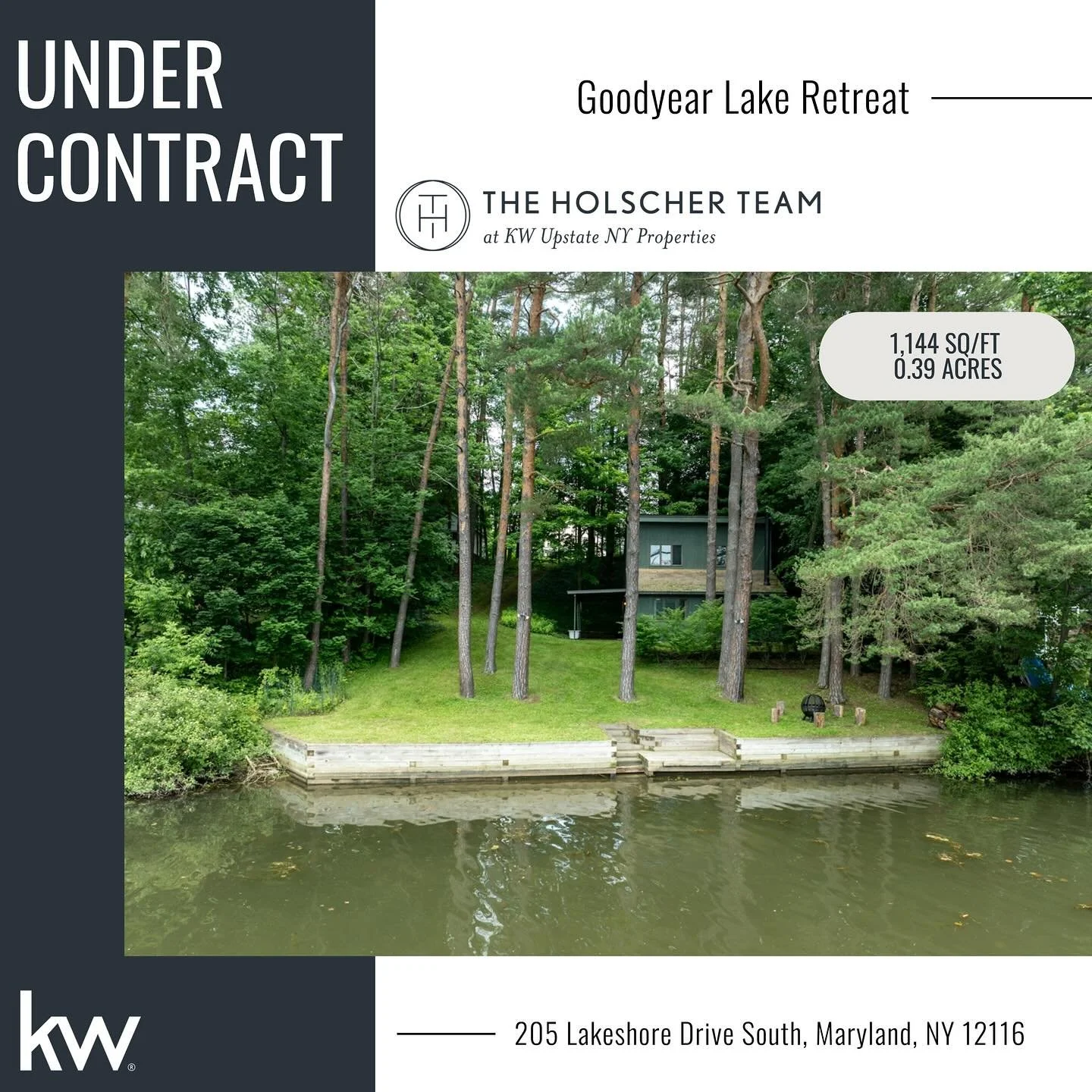 UNDER CONTRACT
205 Lakeshore Drive South, Maryland, NY 12116 
1,144 SQ/FT | 3 BR, 2 BTH | $345,000
The lakefront retreat in Maryland, New York, has gone under contract! 
More active listings available on our website: 
https://www.theholscherteam.c