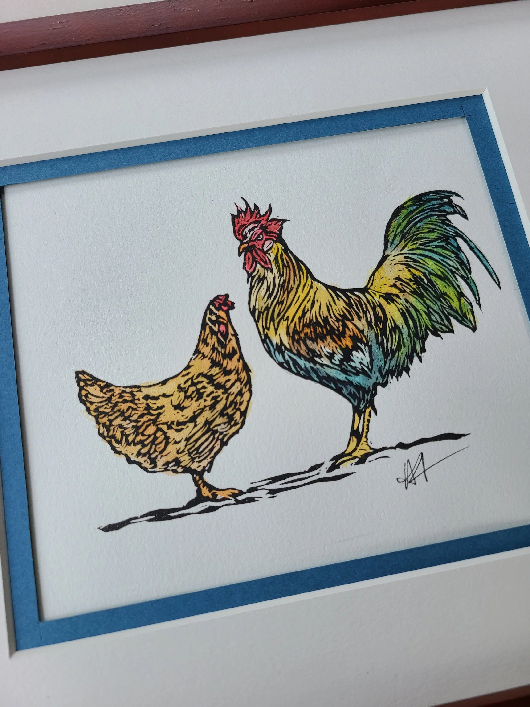 Chicken Love - Original Print - Wall Decor - FAC1